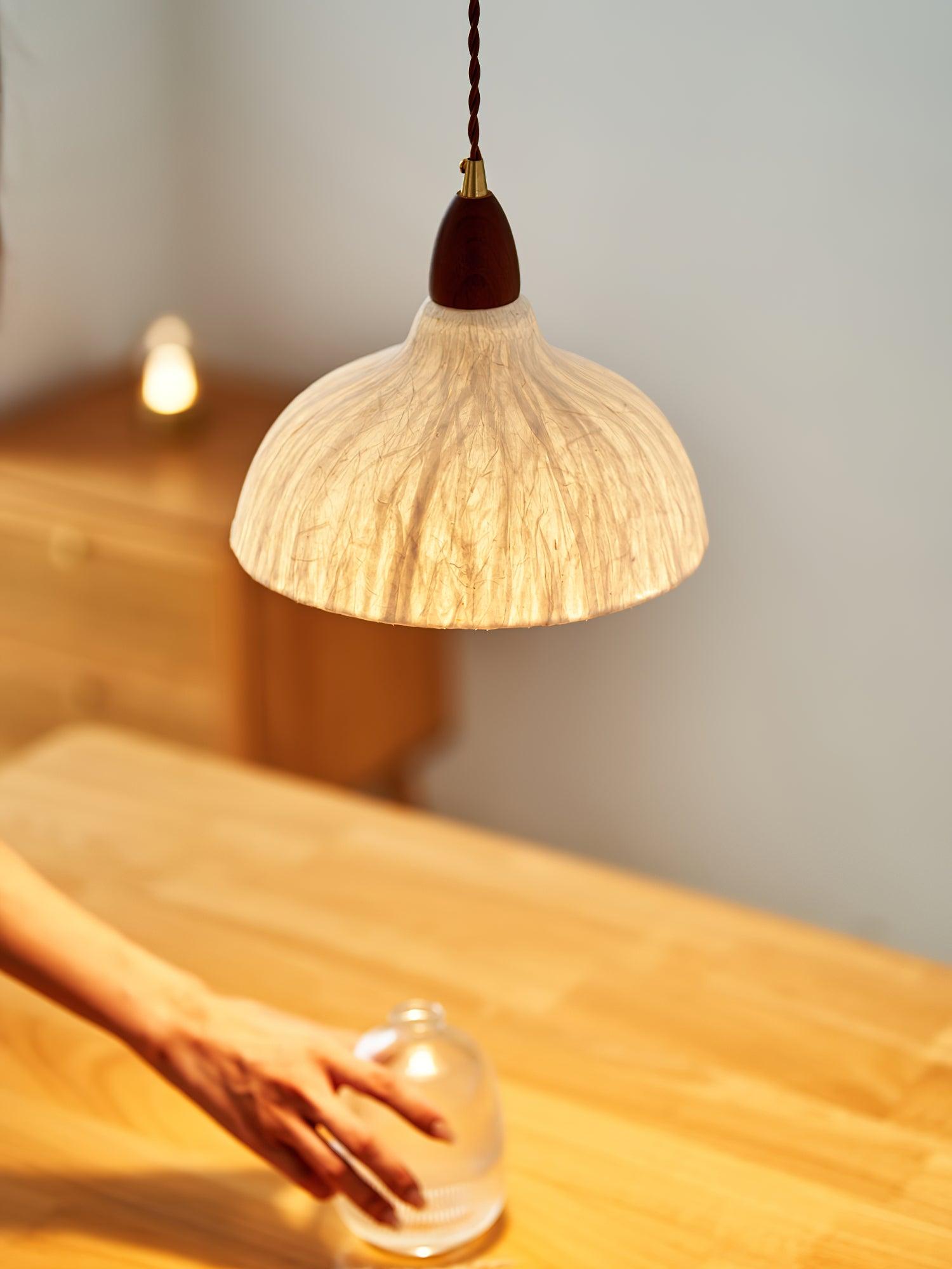 Vellara Papier Holz Pendelleuchte-Letslighting