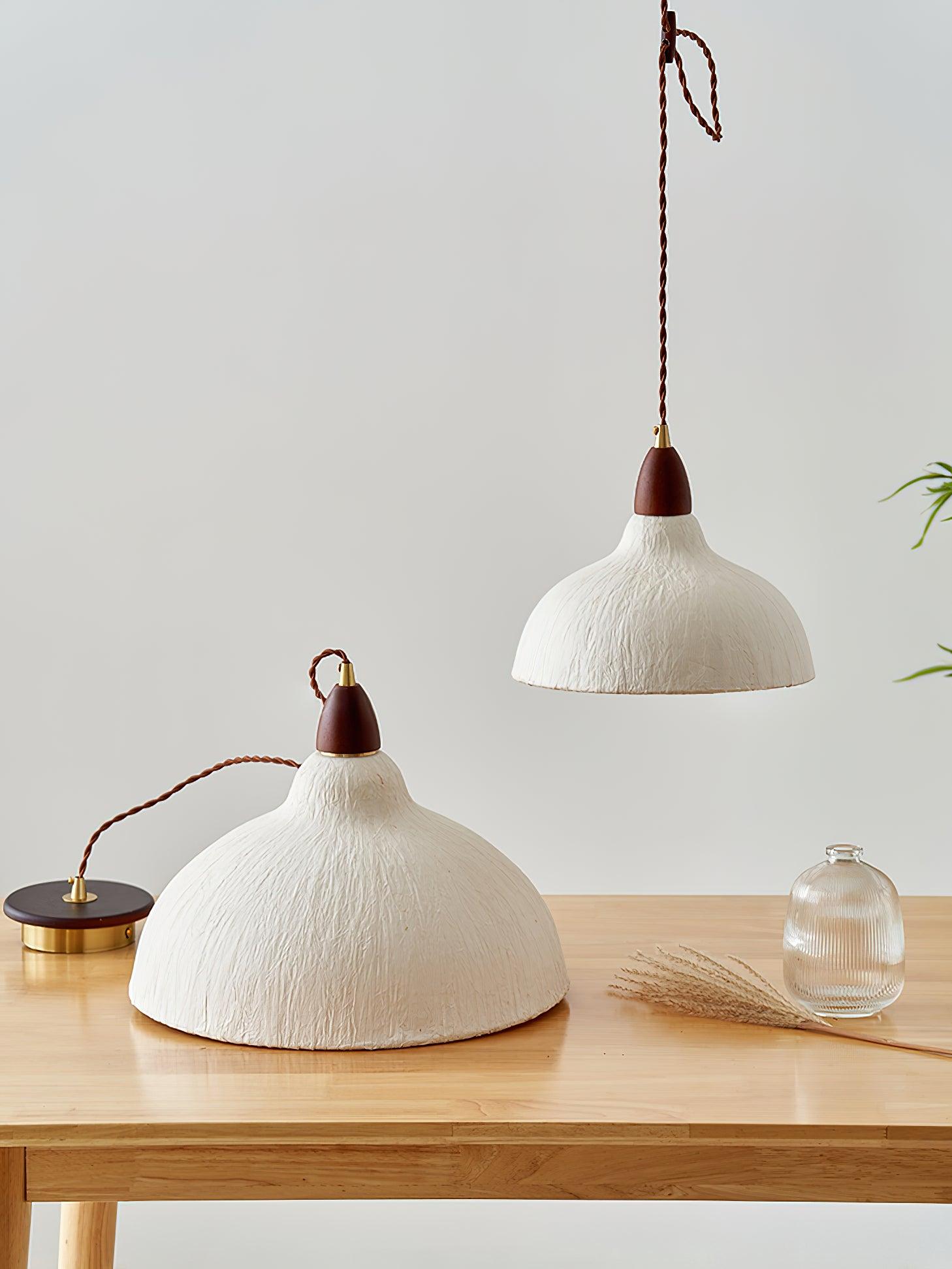 Vellara Papier Holz Pendelleuchte-Letslighting
