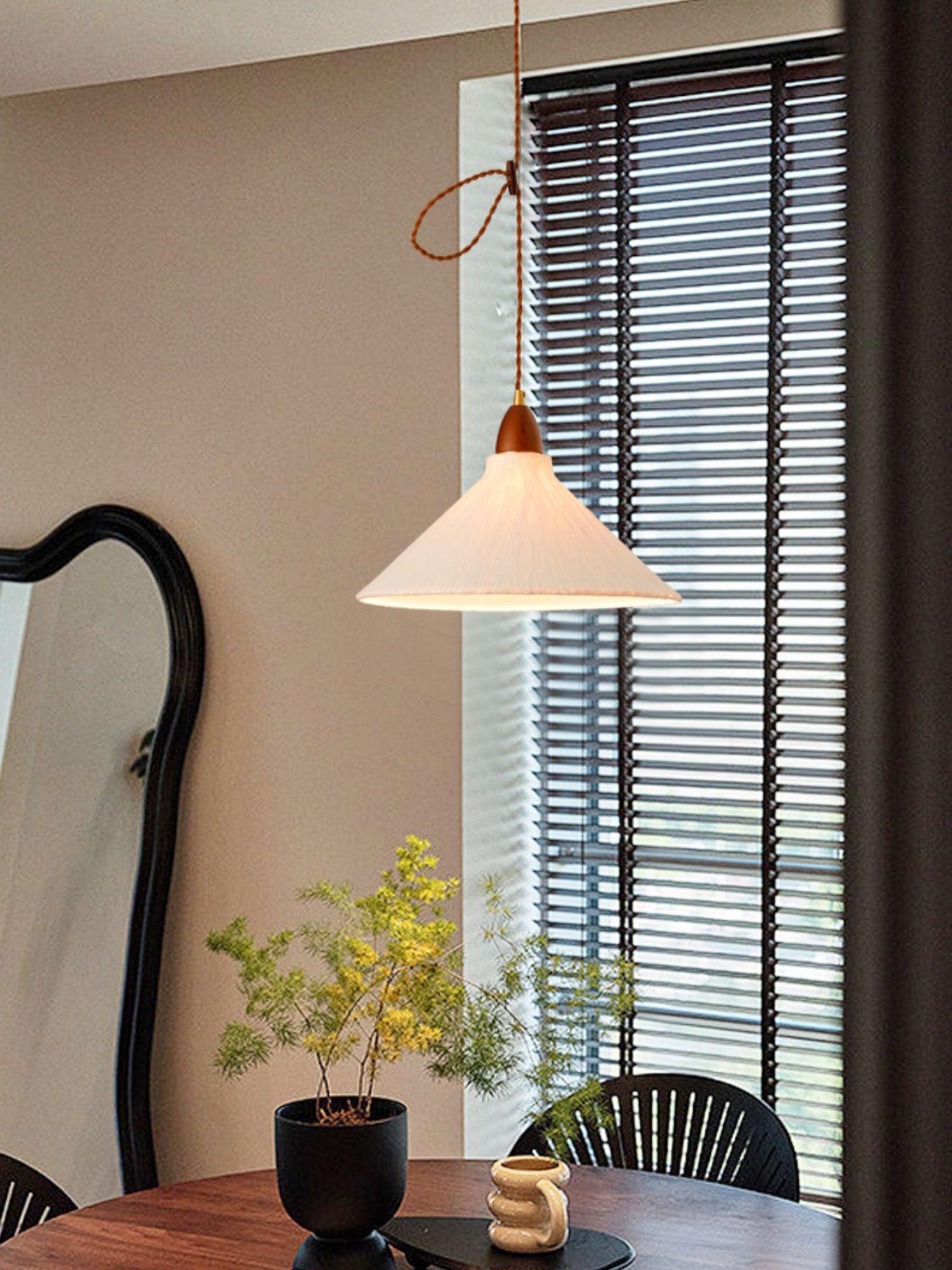 Vellara Papier Holz Pendelleuchte-Letslighting