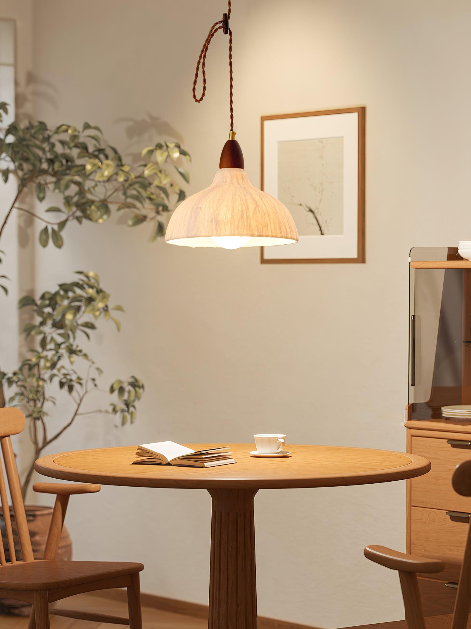 Vellara Papier Holz Pendelleuchte-Letslighting