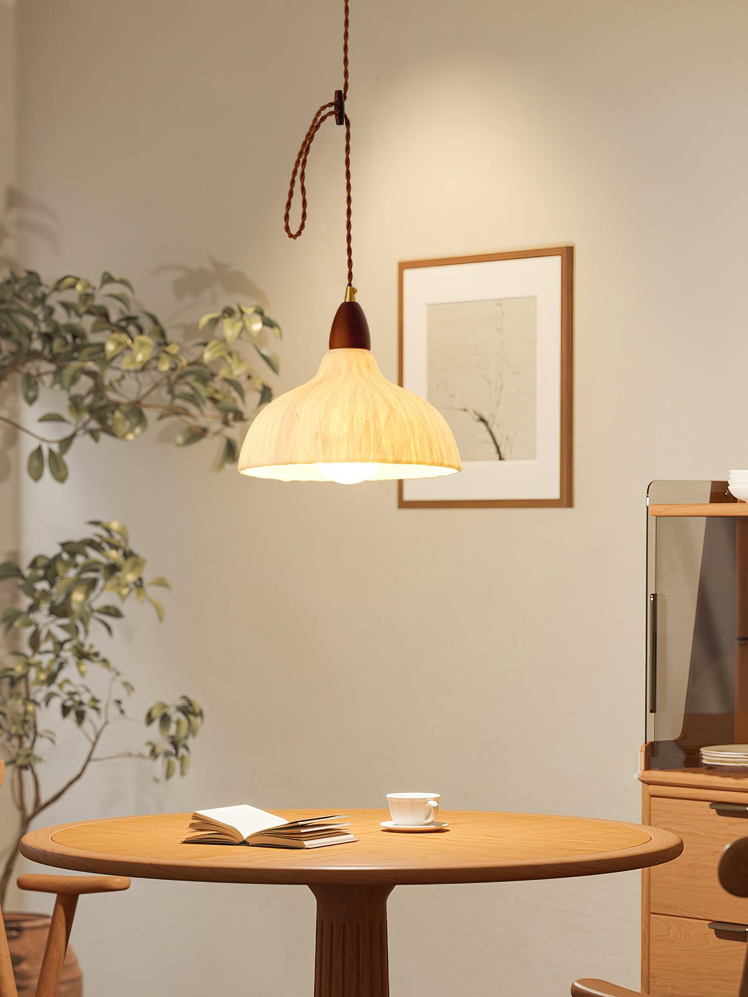 Vellara Papier Holz Pendelleuchte-Letslighting