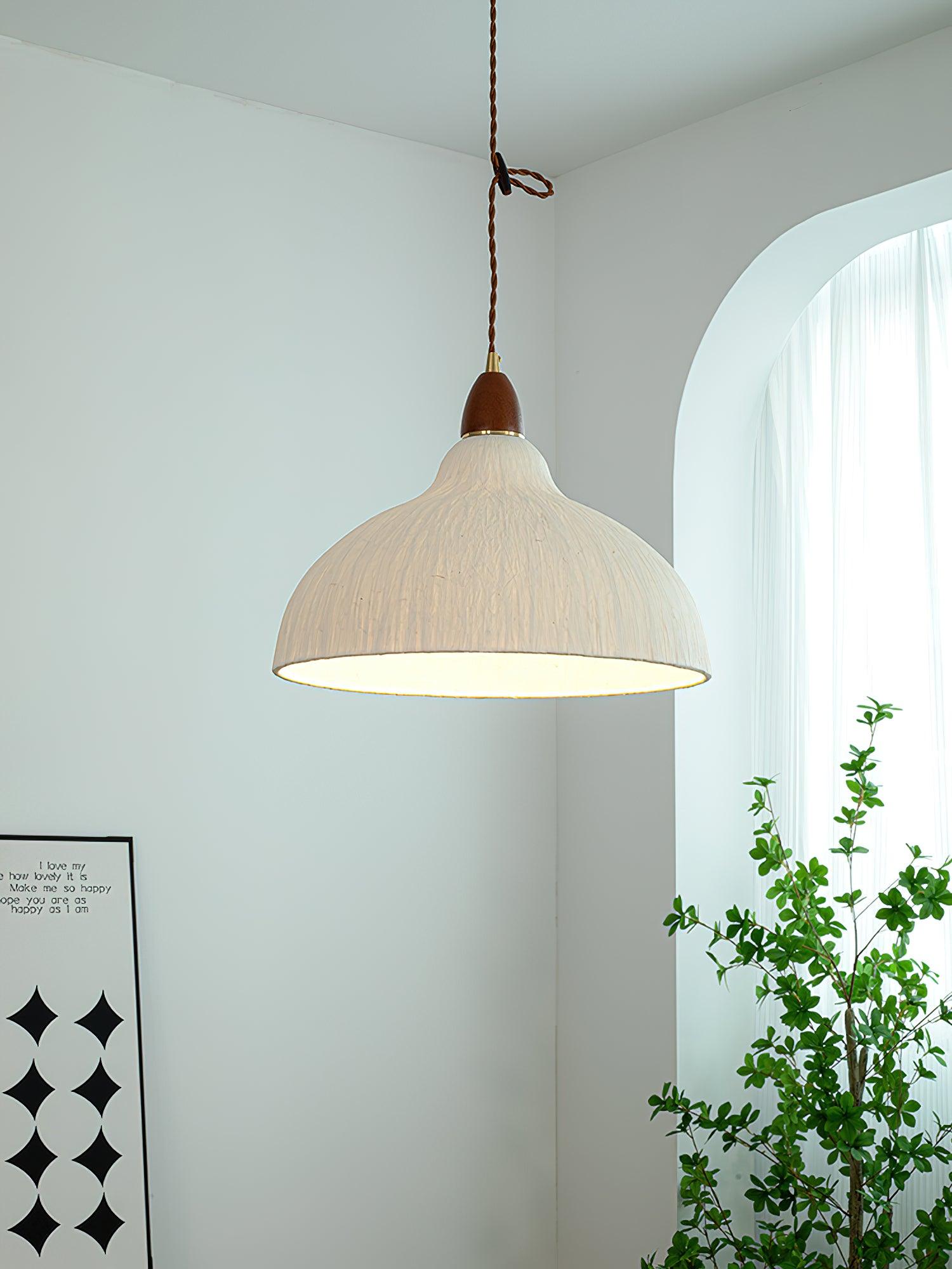 Vellara Papier Holz Pendelleuchte-Letslighting