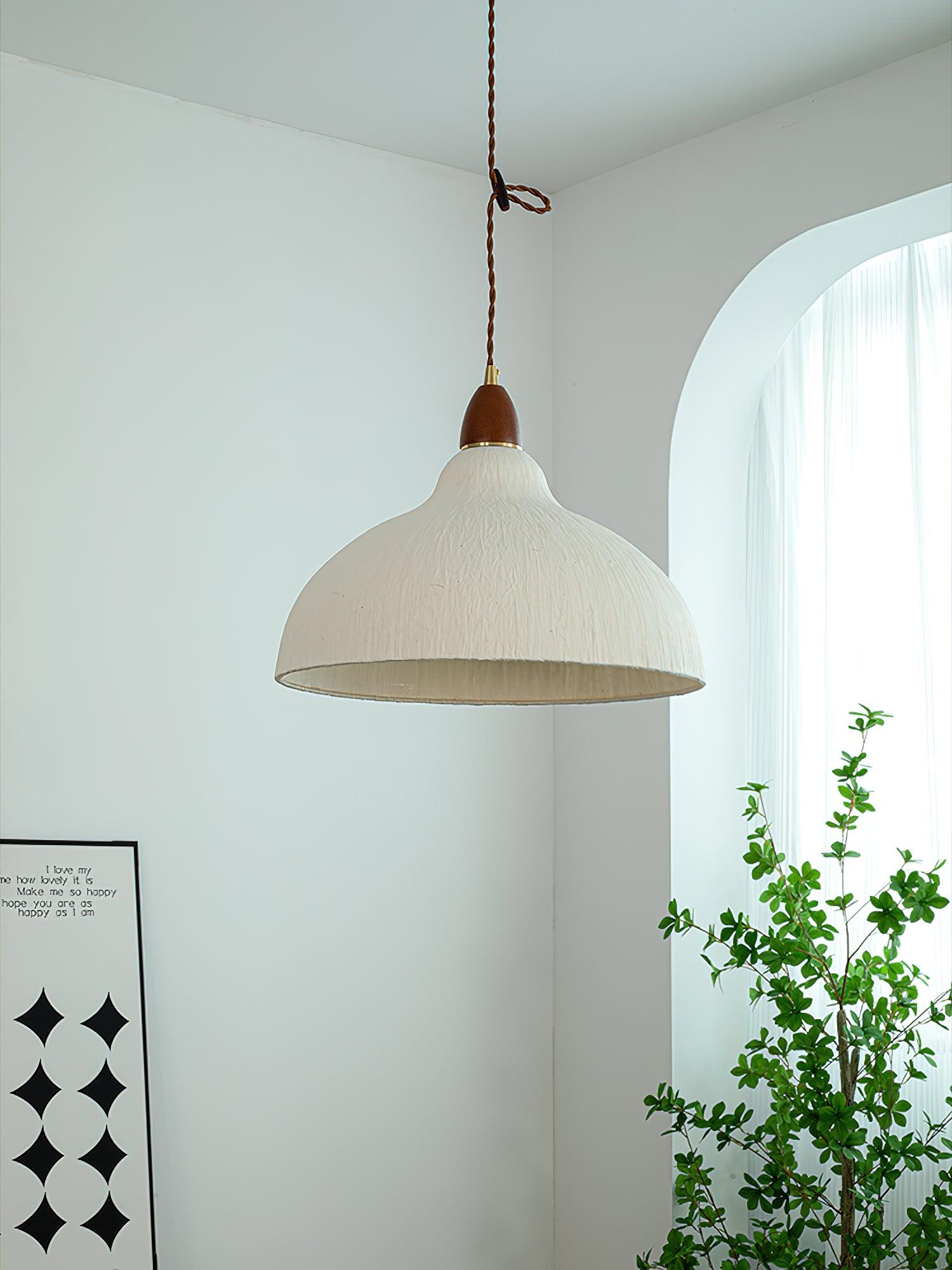 Vellara Papier Holz Pendelleuchte-Letslighting