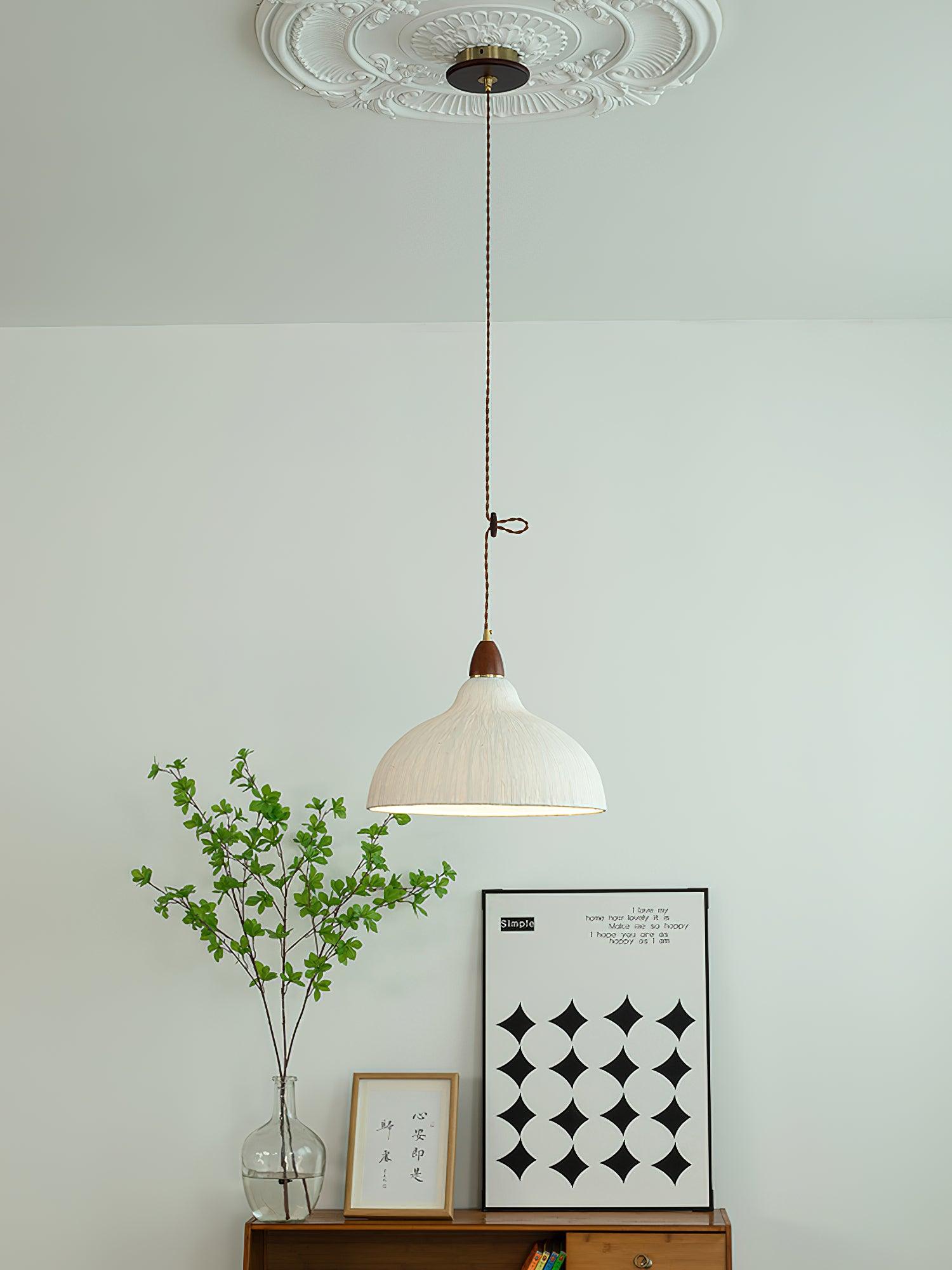 Vellara Papier Holz Pendelleuchte-Letslighting