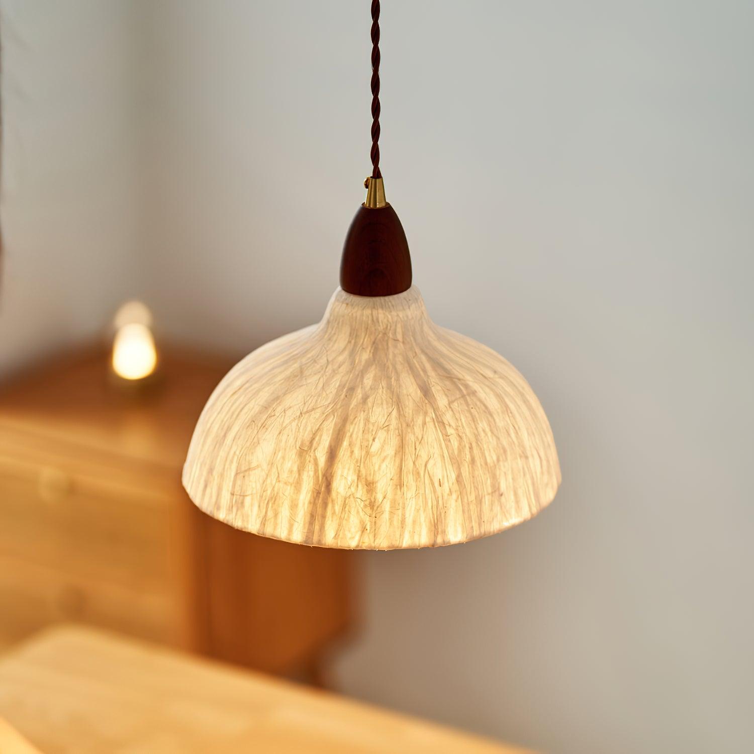 Vellara Papier Holz Pendelleuchte-Letslighting