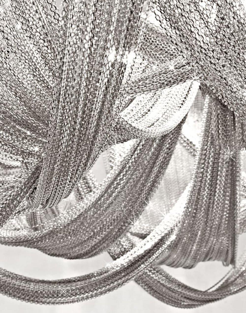 Lustra Deckenleuchte Quaste Aluminium Kette Nickel Rahmen-Letslighting