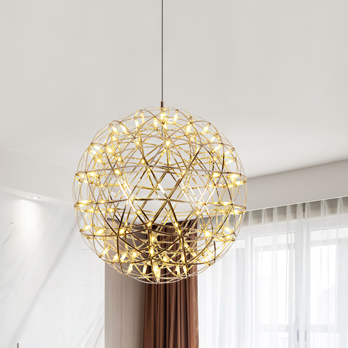 Silver Spark Ball Pendant Light - Blowlighting