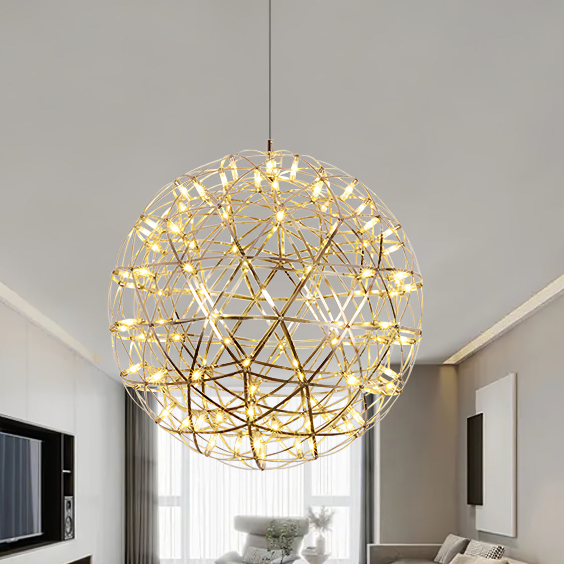 Silver Spark Ball Pendant Light - Blowlighting