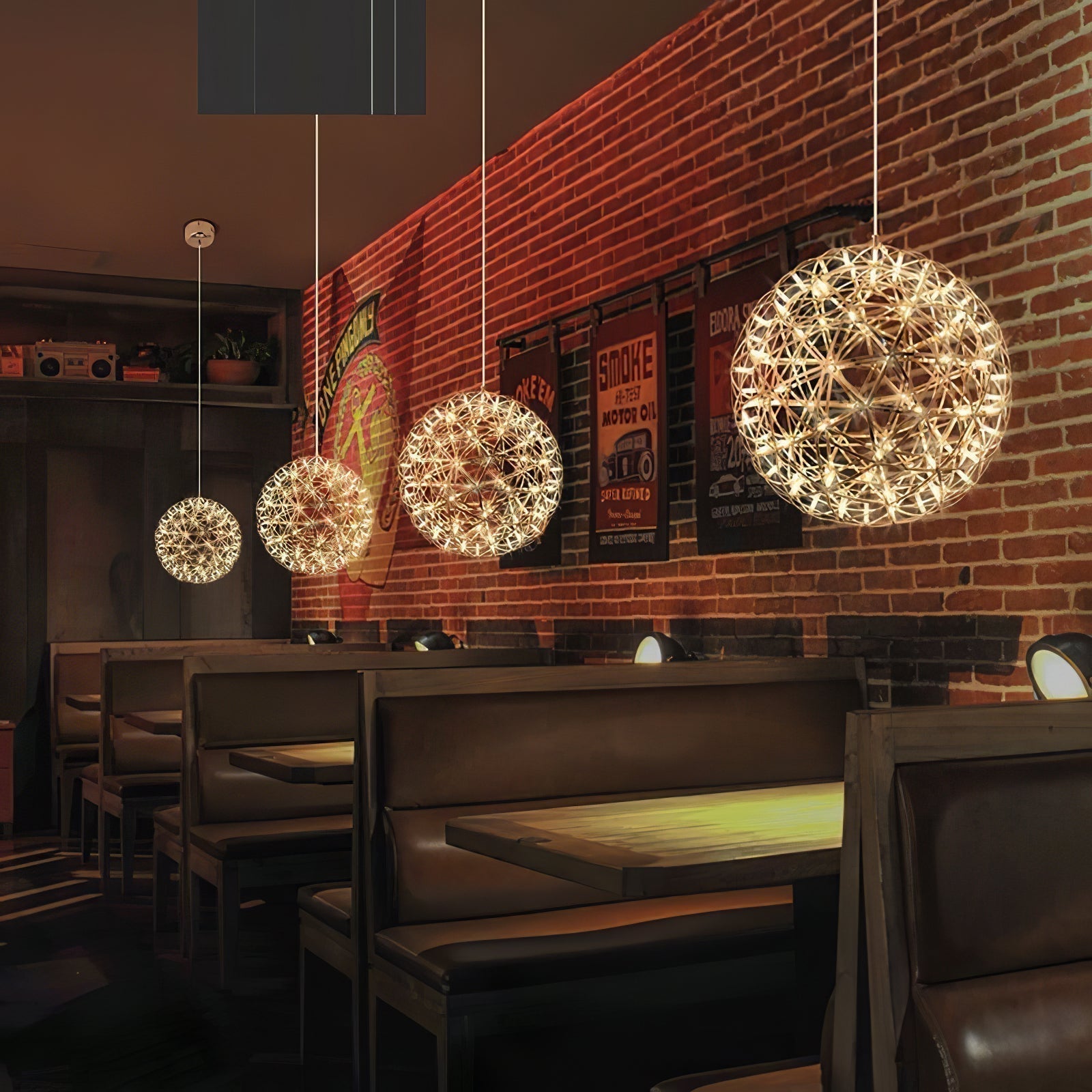 Silver Spark Ball Pendant Light - Blowlighting