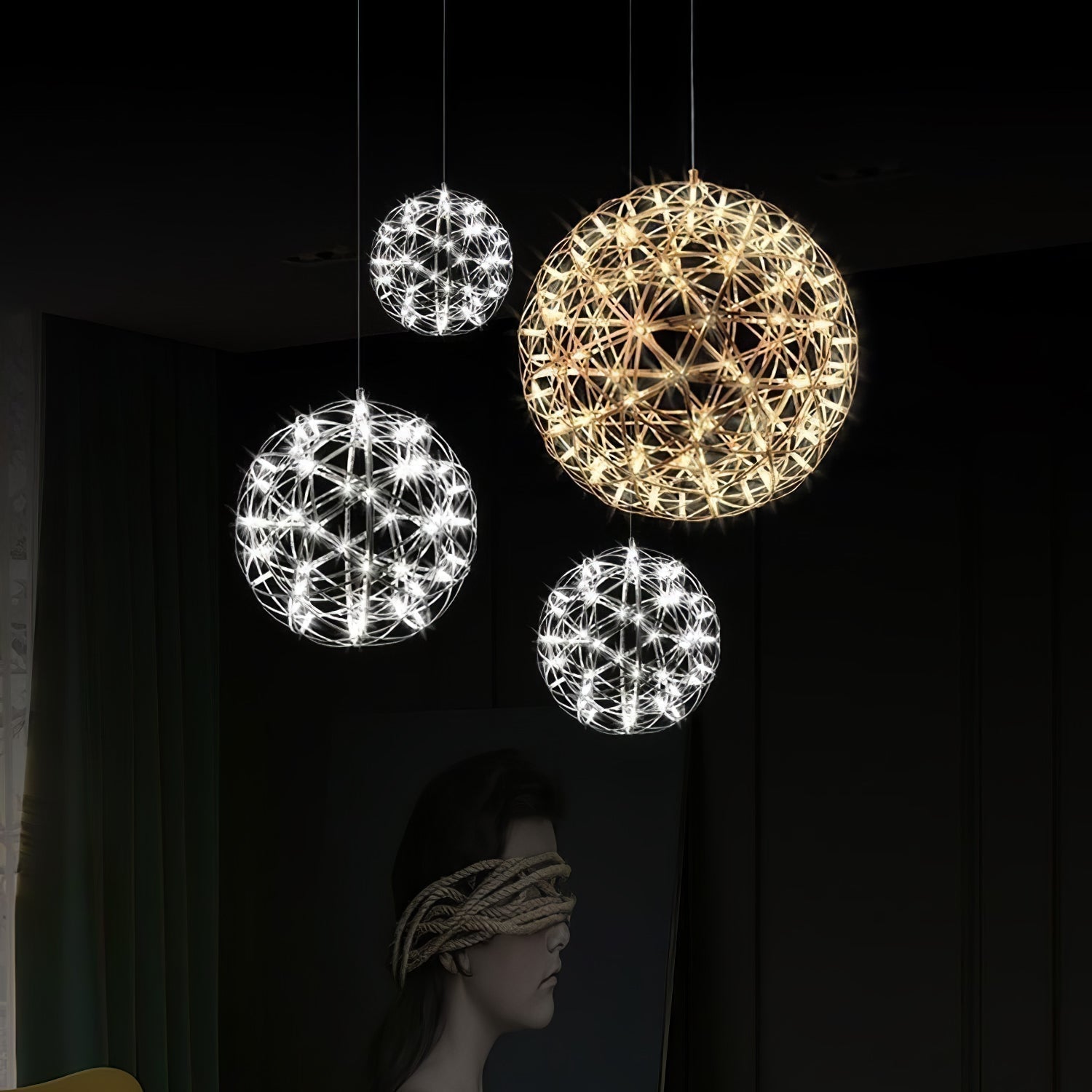 Gold Spark Ball Pendant Light - Blowlighting