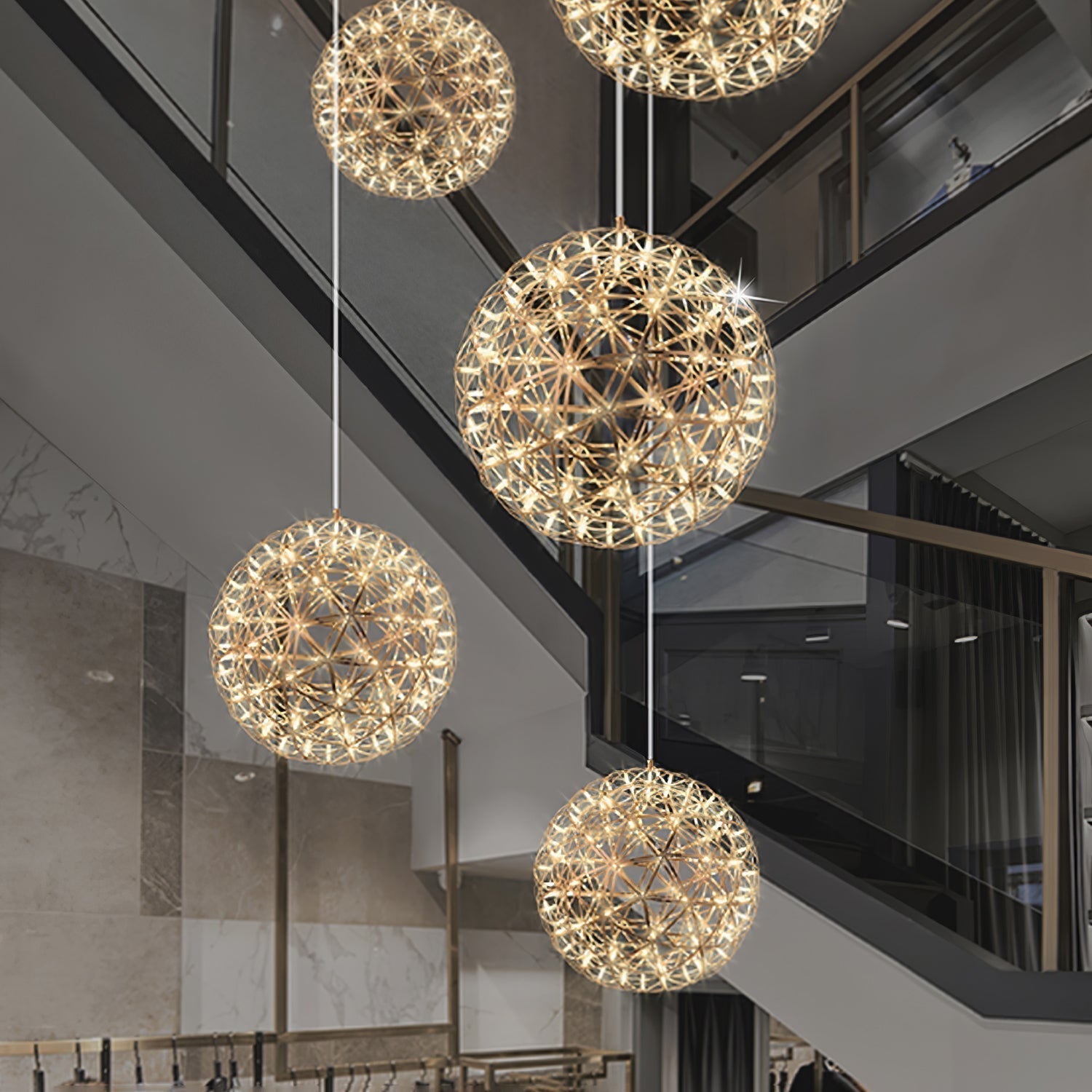Silver Spark Ball Pendant Light - Blowlighting