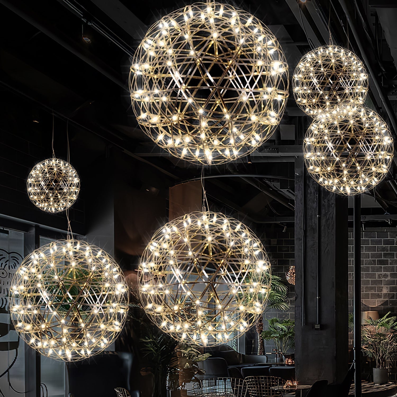 Silver Spark Ball Pendant Light - Blowlighting