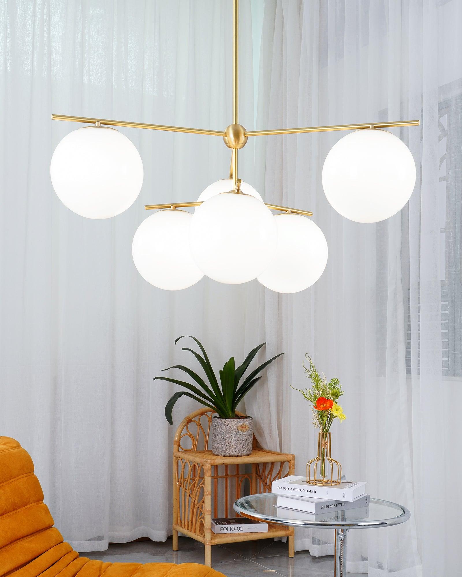Lustra Kronleuchter Kugel & Stiel Modern Gold LED-Letslighting