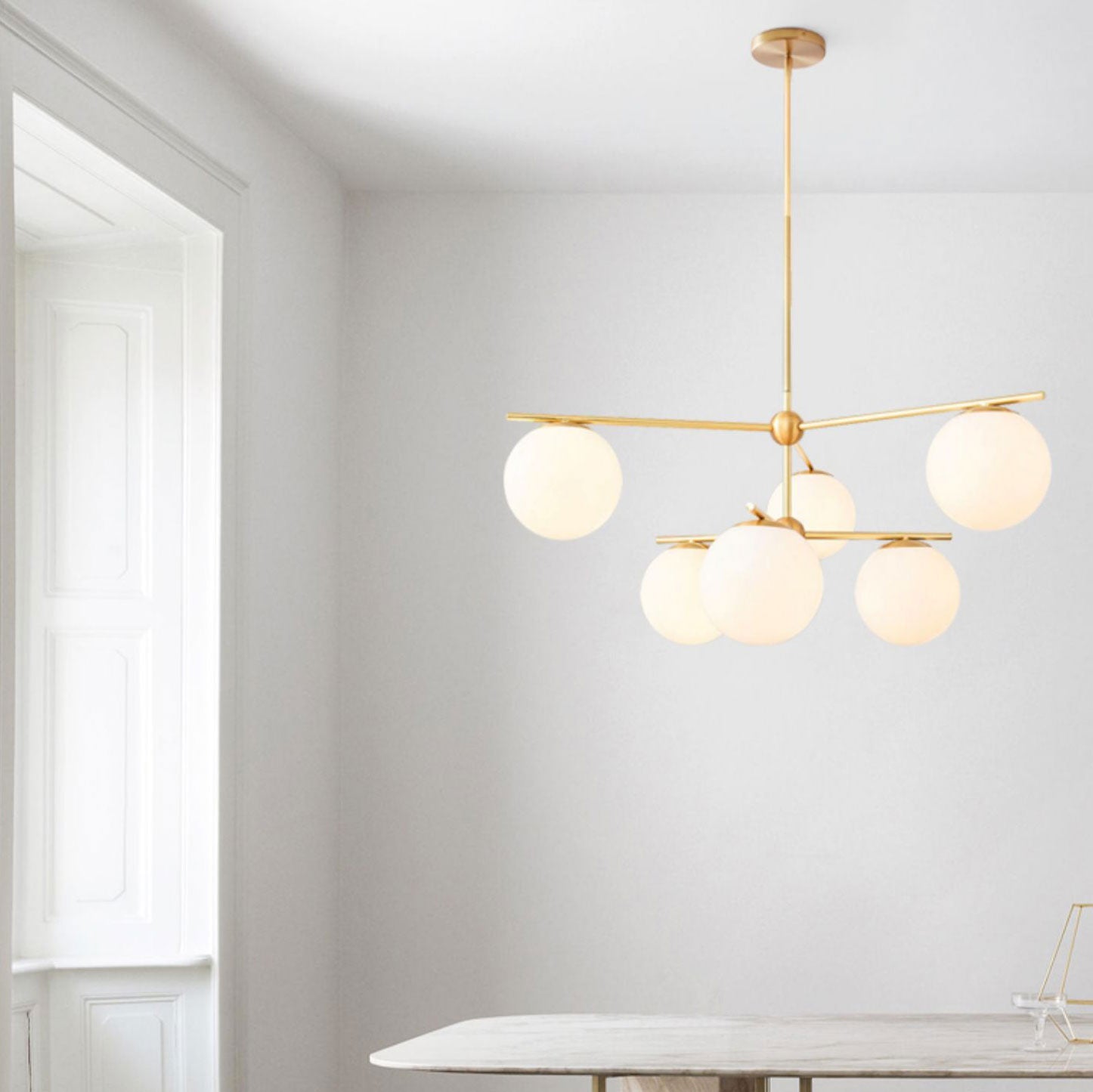 Lustra Kronleuchter Kugel & Stiel Modern Gold LED-Letslighting