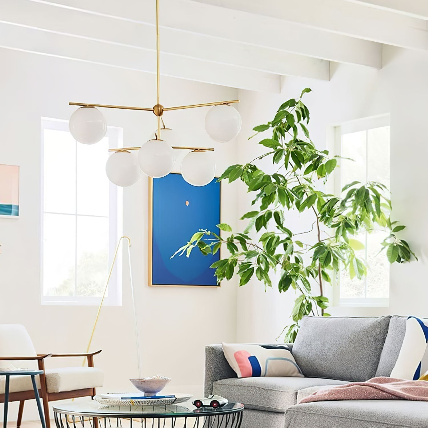 Lustra Kronleuchter Kugel & Stiel Modern Gold LED-Letslighting
