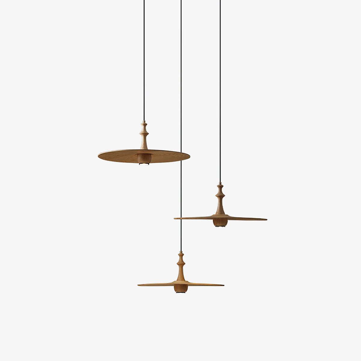 Syrinyra Skulptural Holz Scheibe Pendelleuchte Leuchte-Letslighting