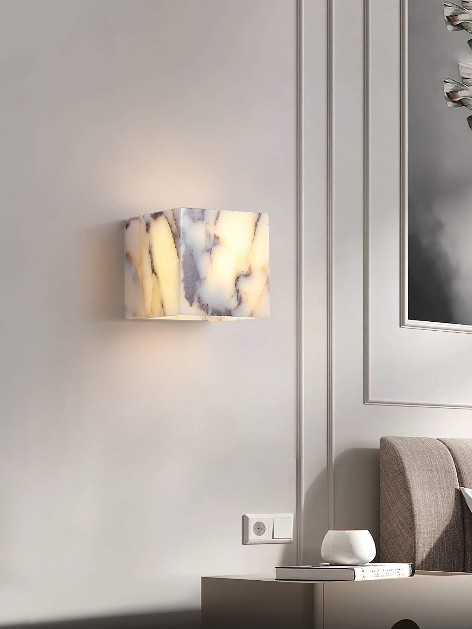 Illaee Quadrat Marmor Wandleuchte-Letslighting