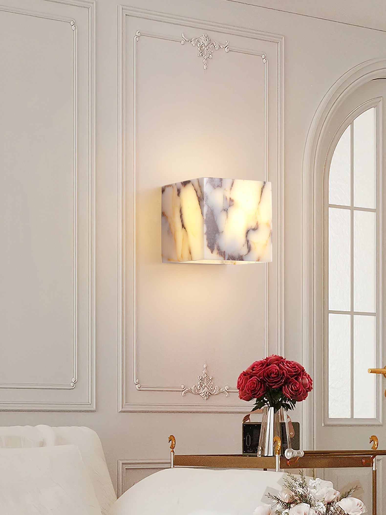 Illaee Quadrat Marmor Wandleuchte-Letslighting
