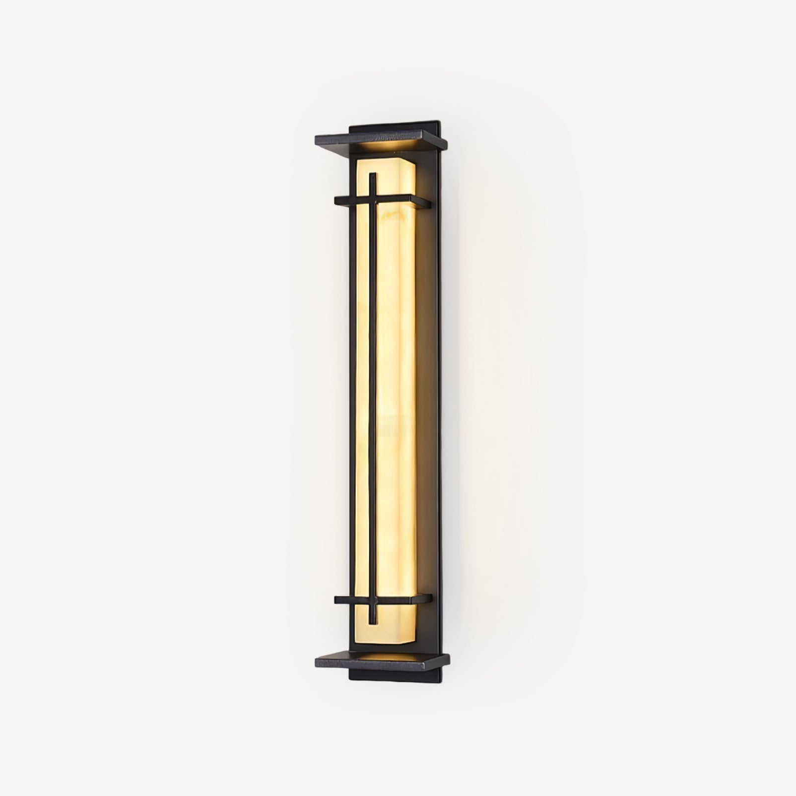 Ray Square Outdoor Wall Light Imitation Alabaster Waterproof - Neutralighting