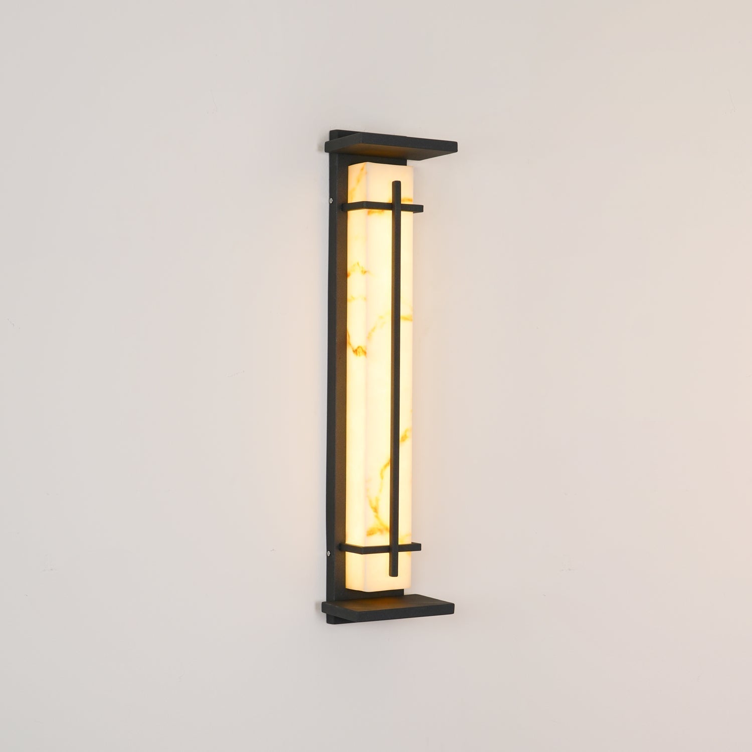 Ray Square Outdoor Wall Light Imitation Alabaster Waterproof - Neutralighting