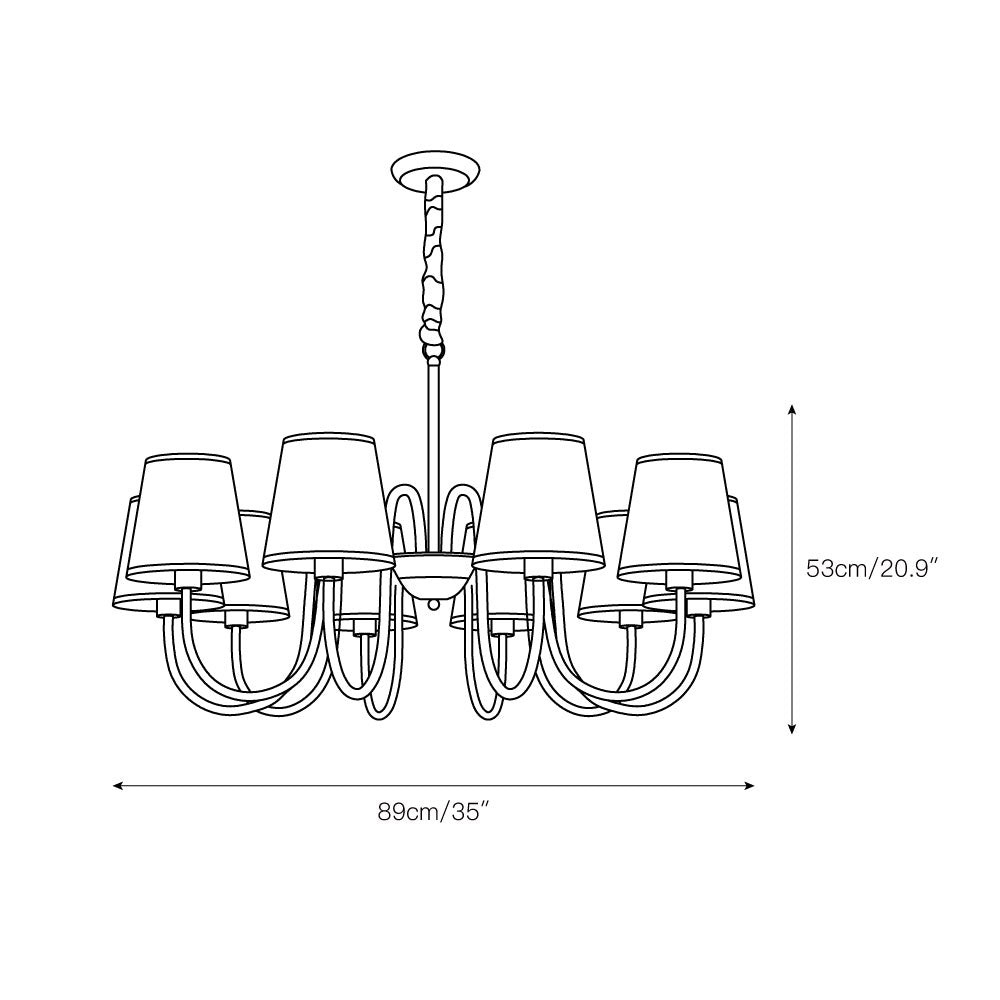 Aged Traditional Stacey Fabric Chandelier - Letslighting