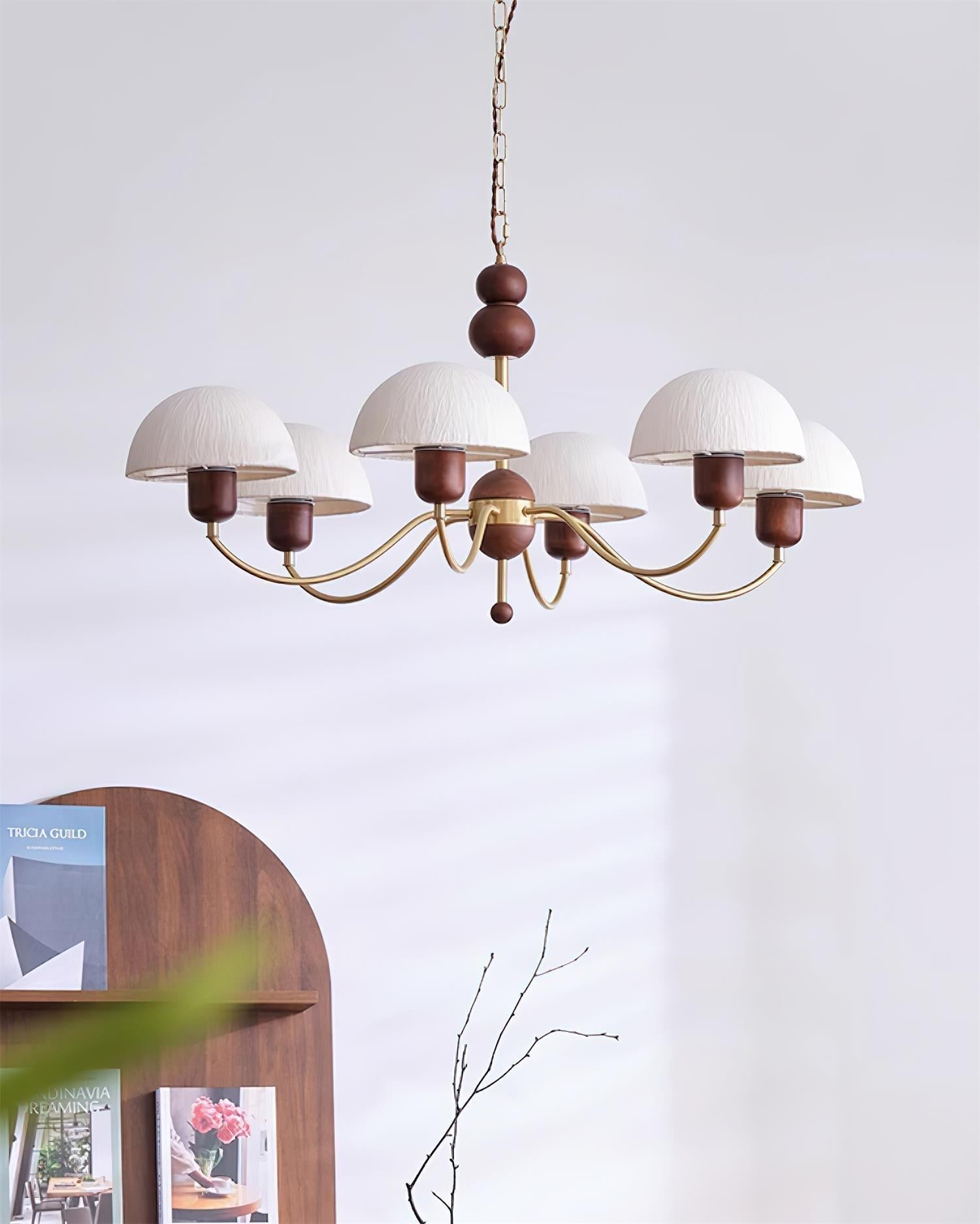 Elviana Metall Holz Gold Elegant Kronleuchter-Letslighting