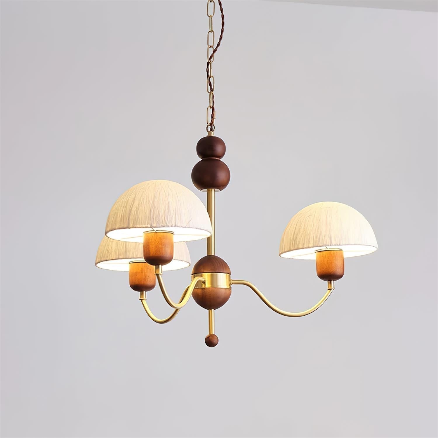 Elviana Metall Holz Gold Elegant Kronleuchter-Letslighting