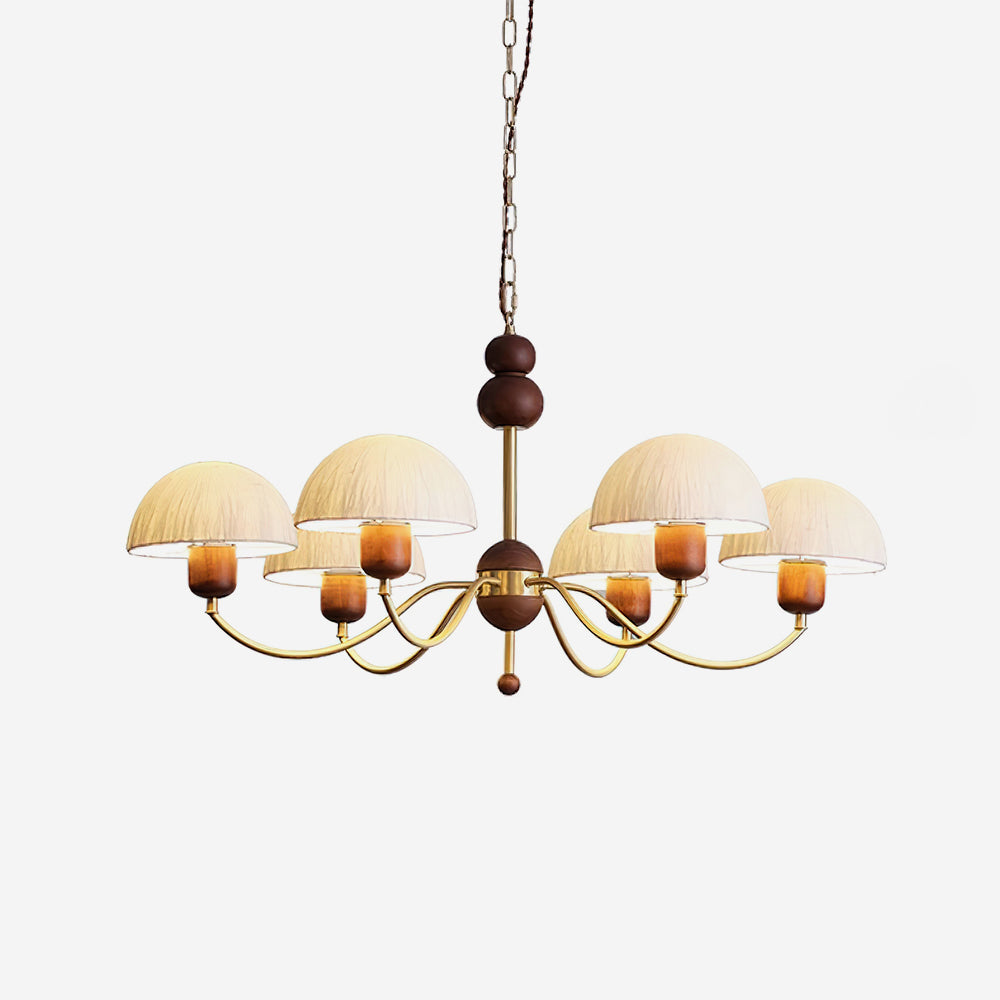 Elviana Metall Holz Gold Elegant Kronleuchter-Letslighting