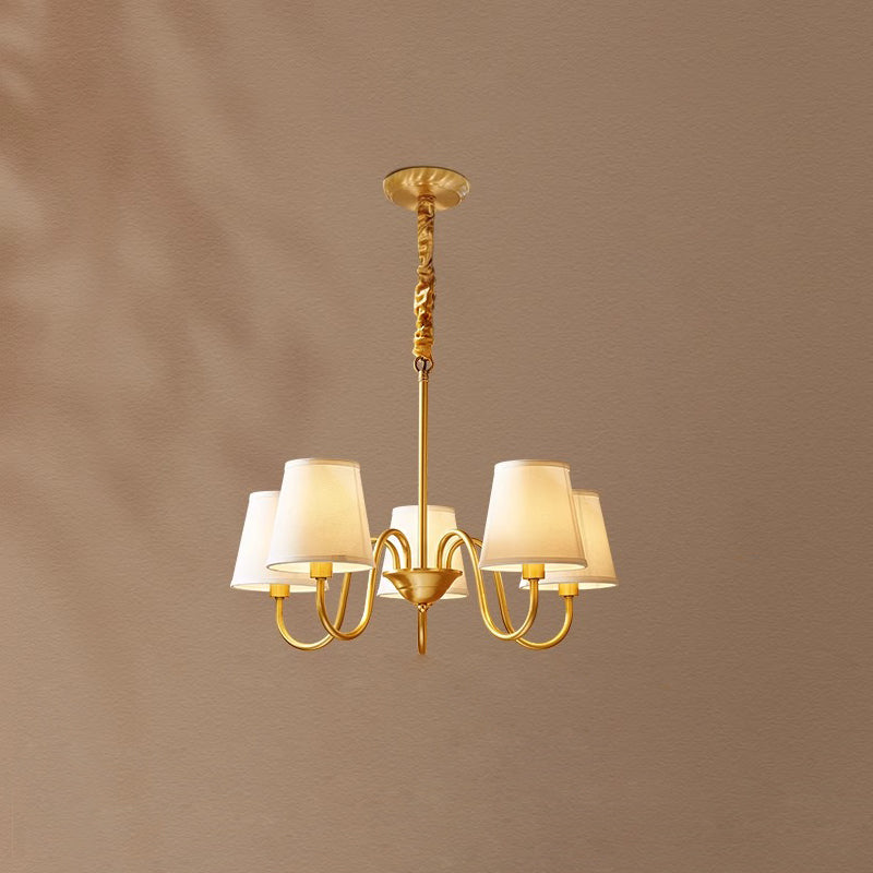 Aged Traditional Stacey Fabric Chandelier - Letslighting