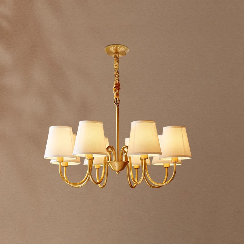 Aged Traditional Stacey Fabric Chandelier - Letslighting