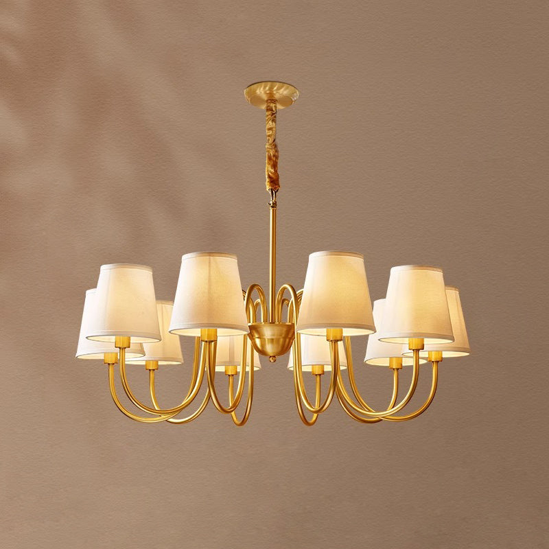 Aged Traditional Stacey Fabric Chandelier - Letslighting