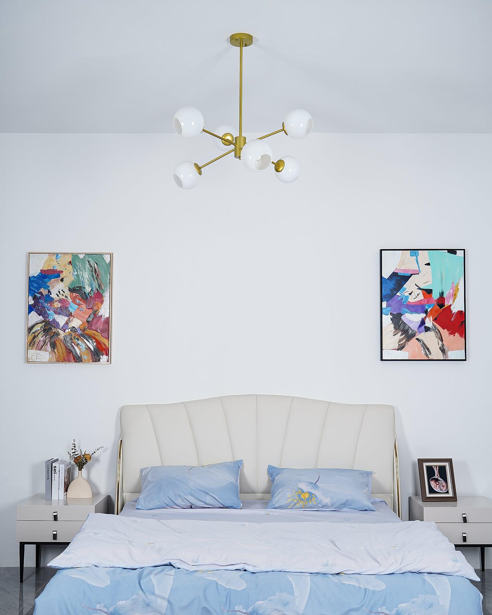 Solara Kronleuchter Gestaffelt Glas 6-Licht-Letslighting