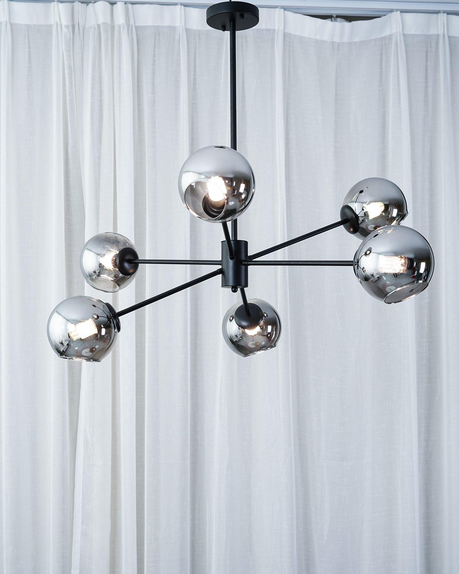 Solara Kronleuchter Gestaffelt Glas 6-Licht-Letslighting