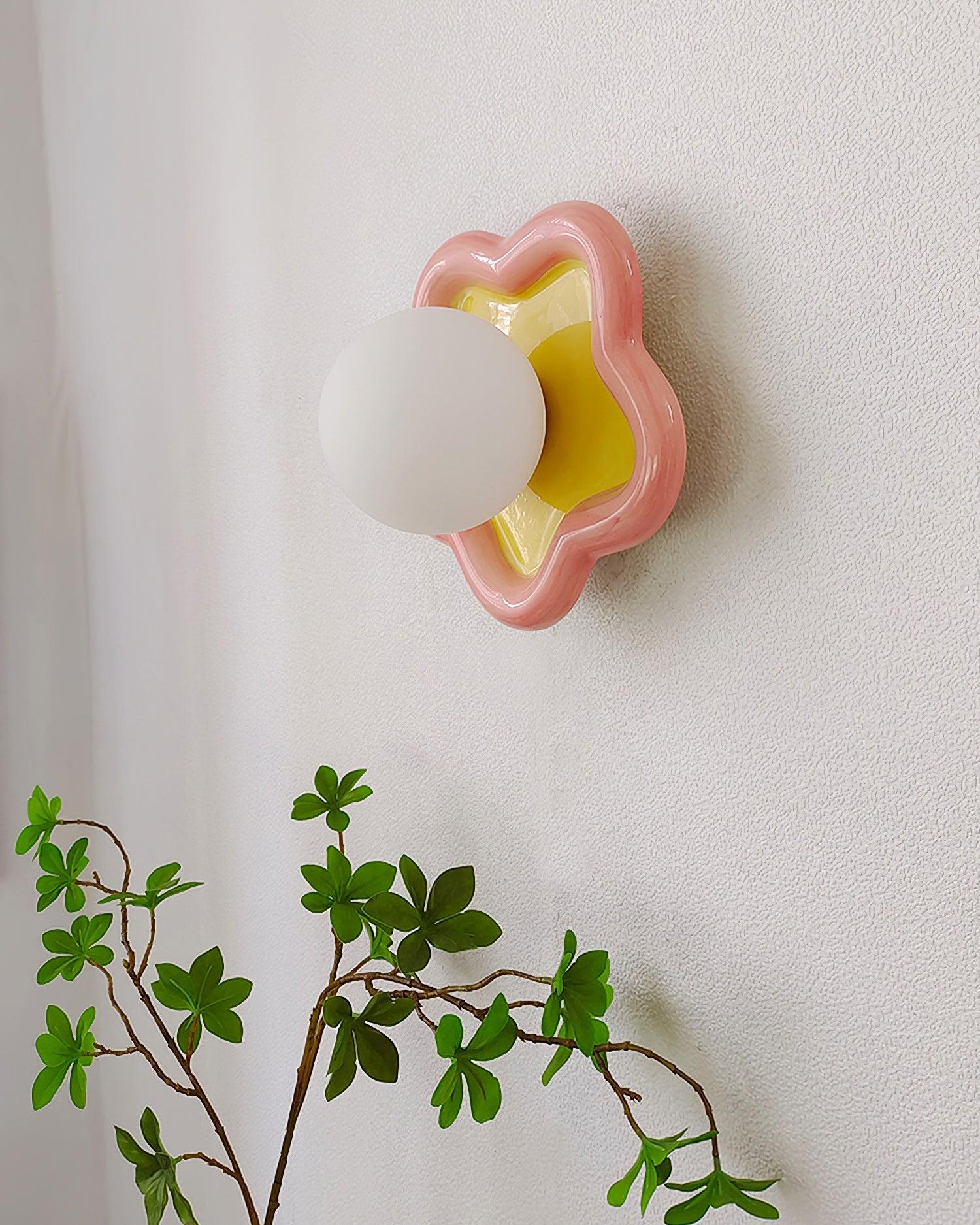 Petani Rosa Gelbe Blumen-Wandleuchte-Letslighting