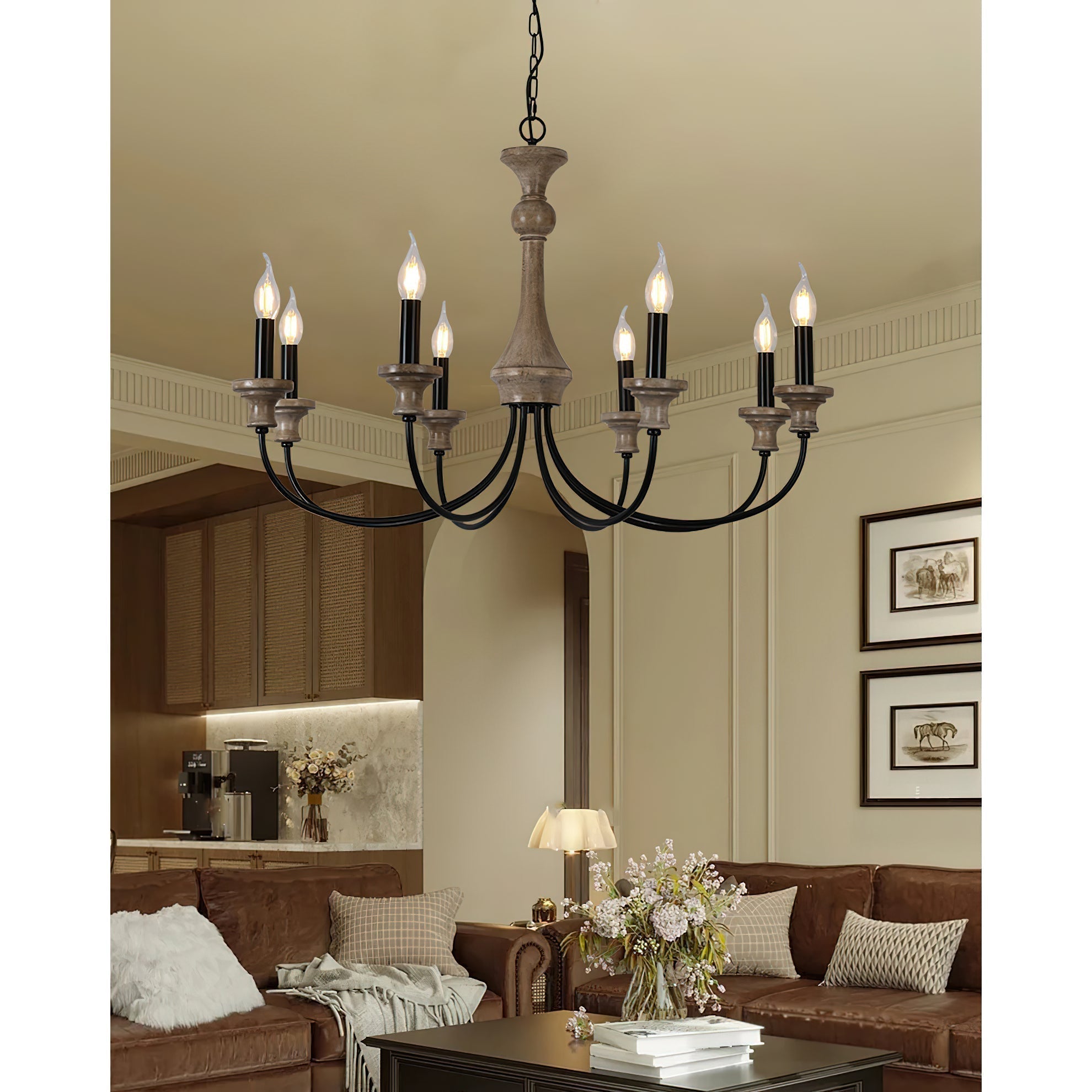 Zatheora Vintage Kronleuchter aus Holz-Letslighting