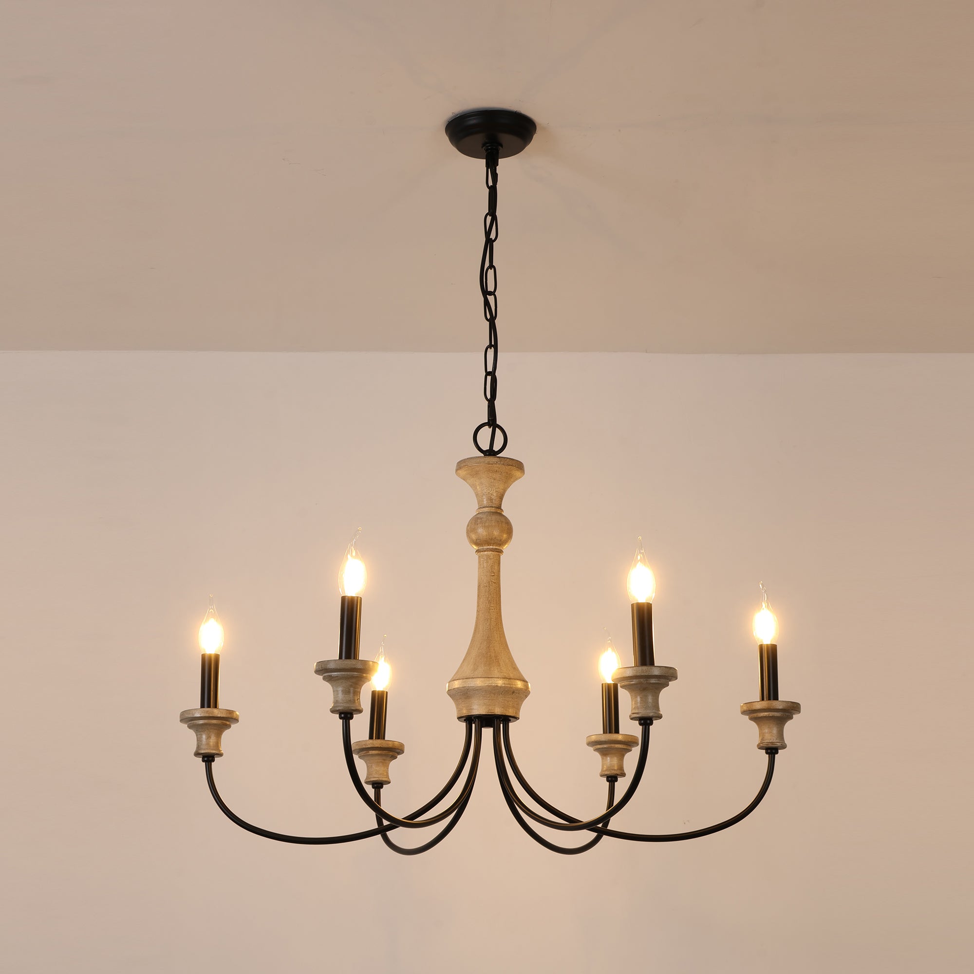 Zatheora Vintage Kronleuchter aus Holz-Letslighting