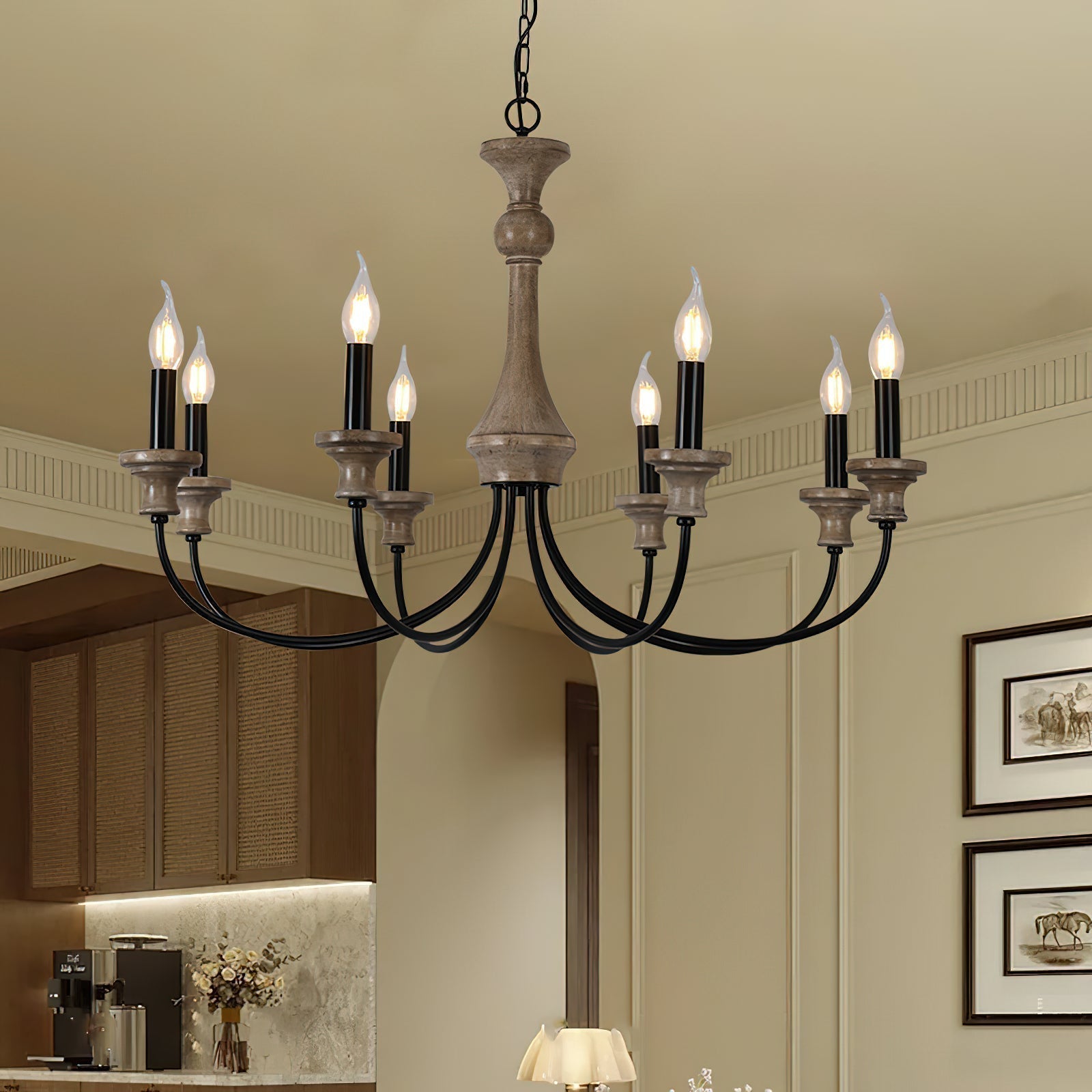 Zatheora Vintage Kronleuchter aus Holz-Letslighting
