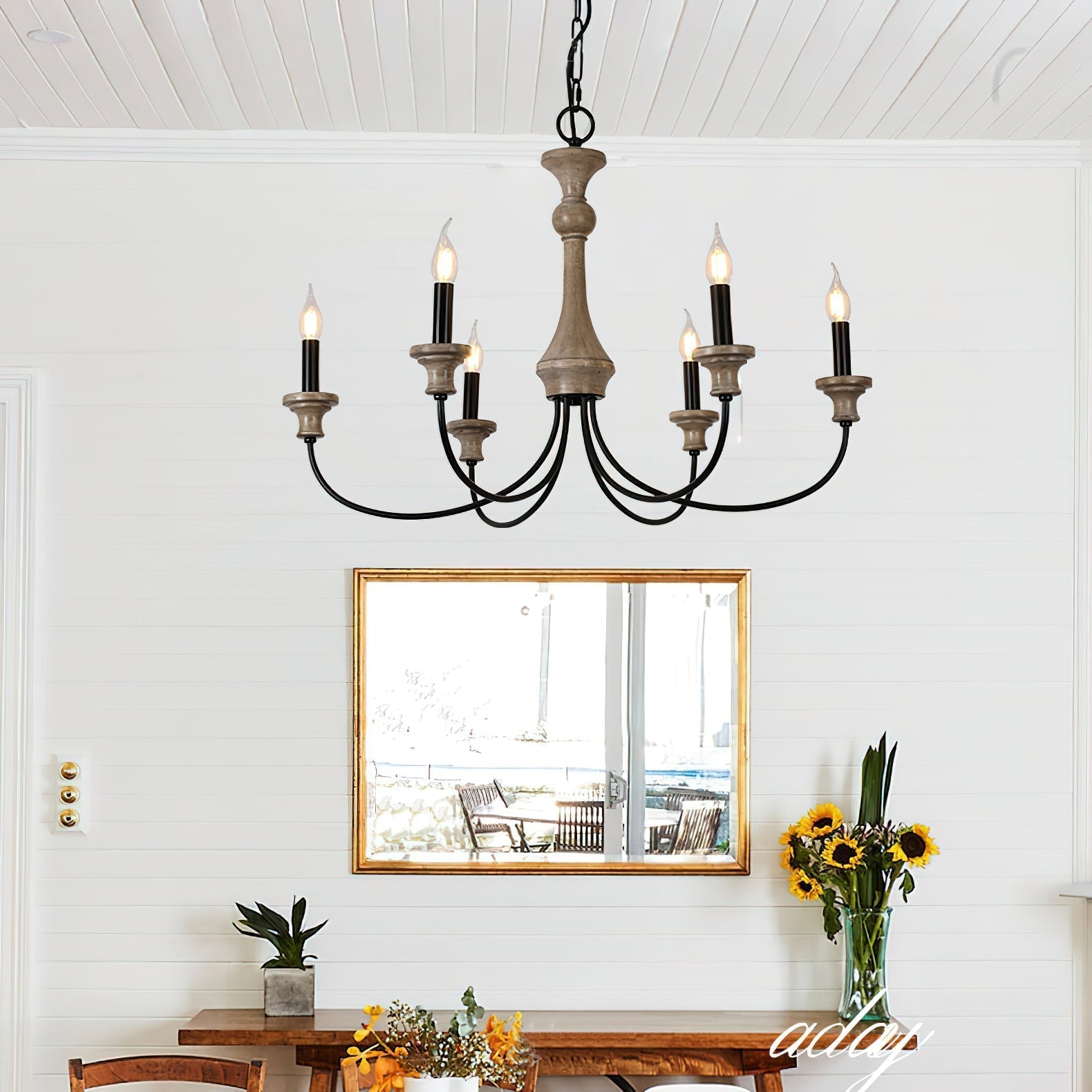Zatheora Vintage Kronleuchter aus Holz-Letslighting