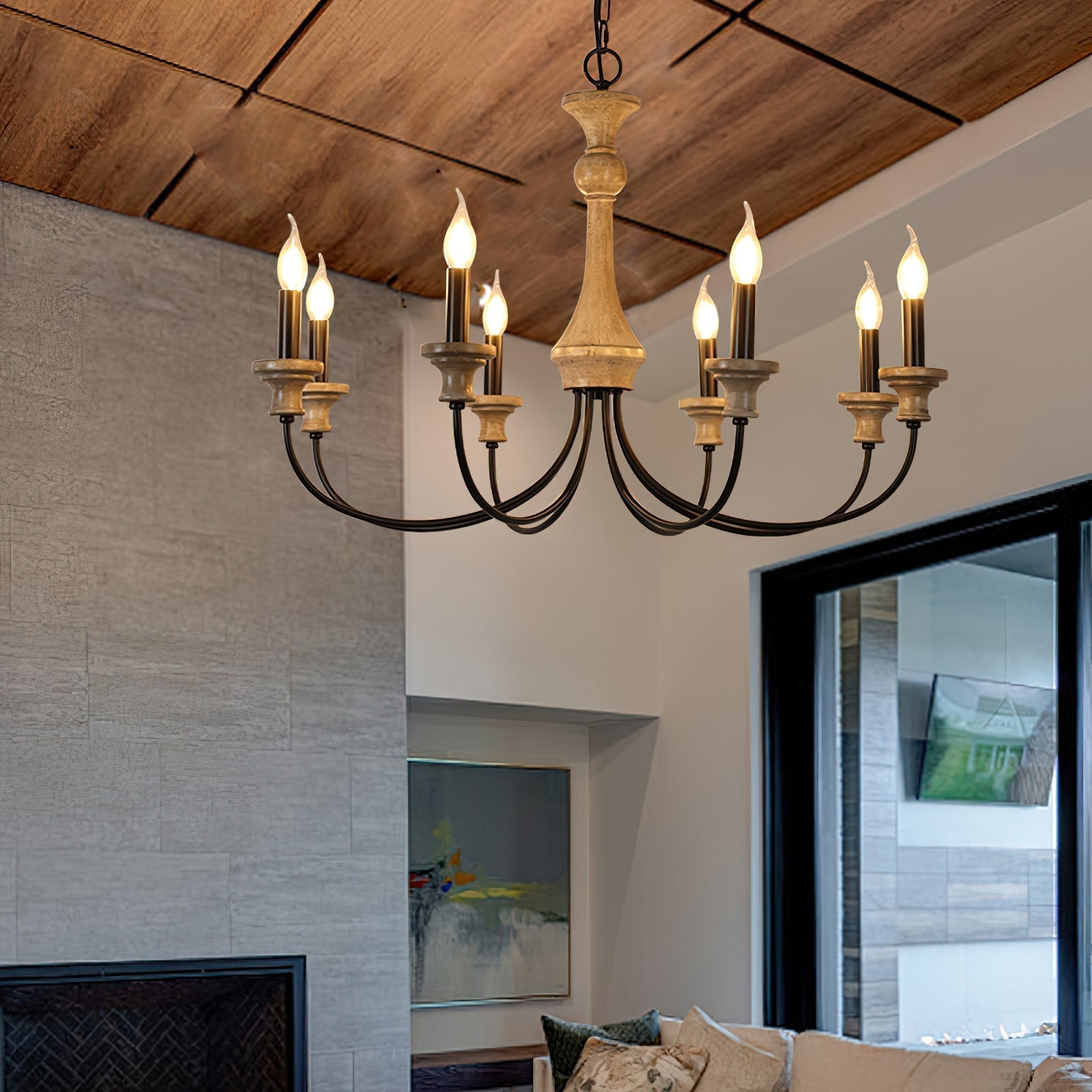 Zatheora Vintage Kronleuchter aus Holz-Letslighting