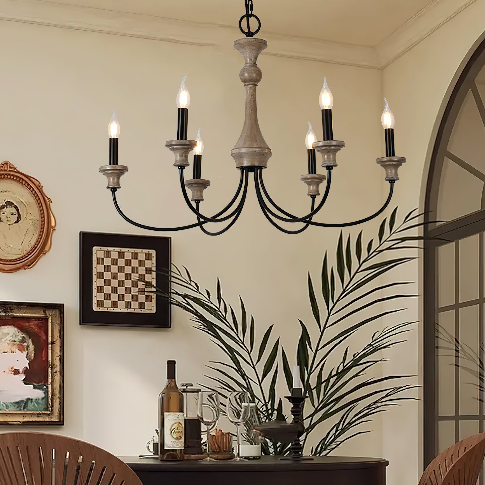 Zatheora Vintage Kronleuchter aus Holz-Letslighting