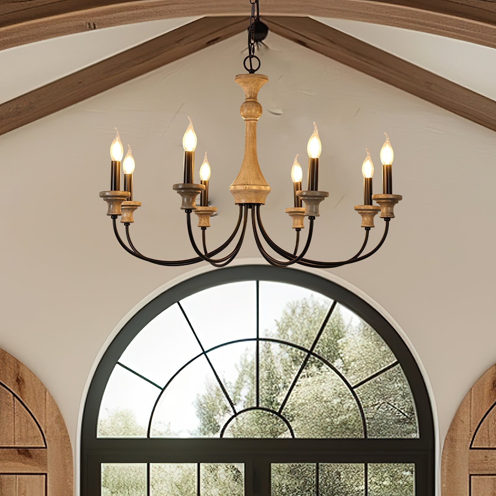 Zatheora Vintage Kronleuchter aus Holz-Letslighting