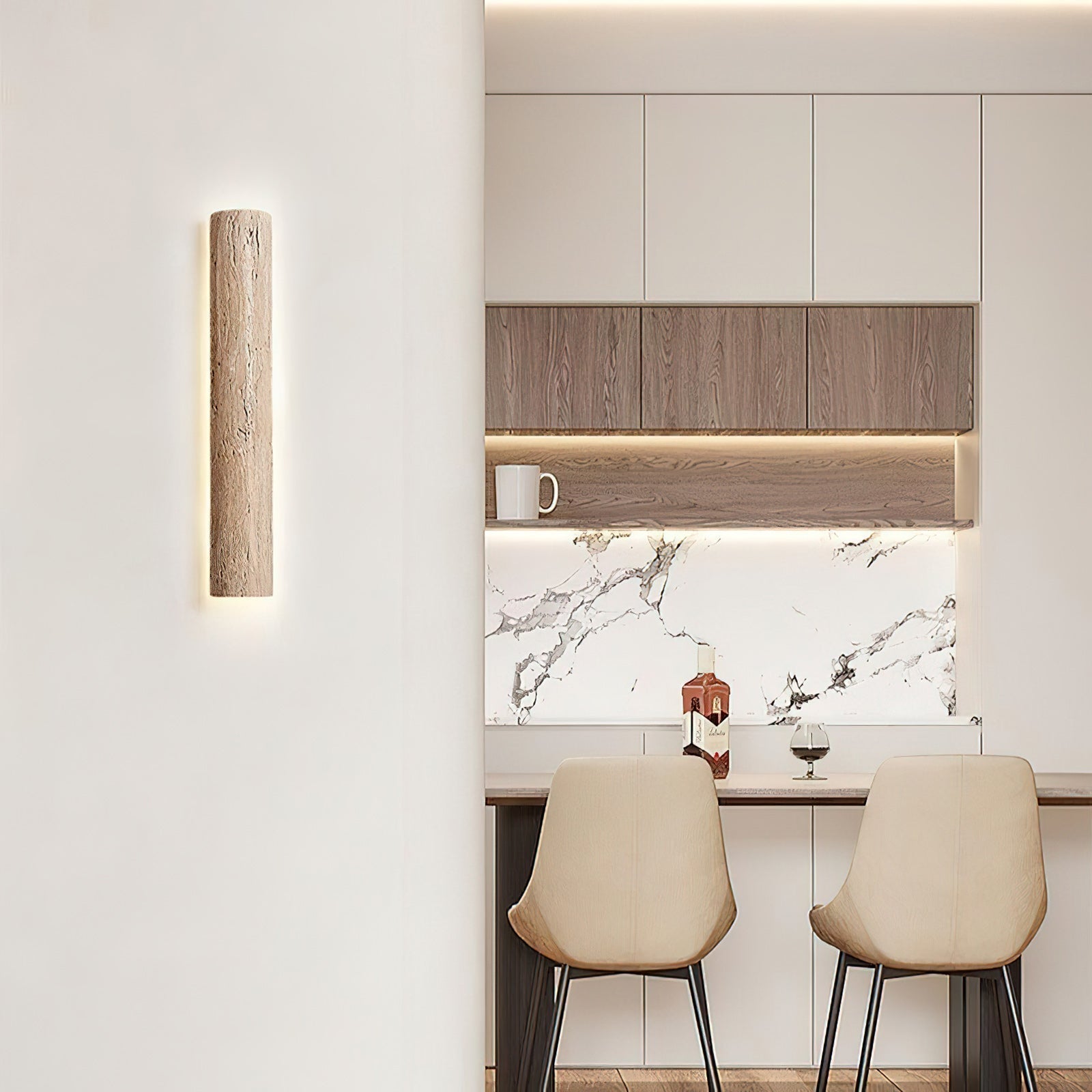 Zemara Modern Minimalist Lange Travertine Wall Sconce Wall Lamp - Letslighting