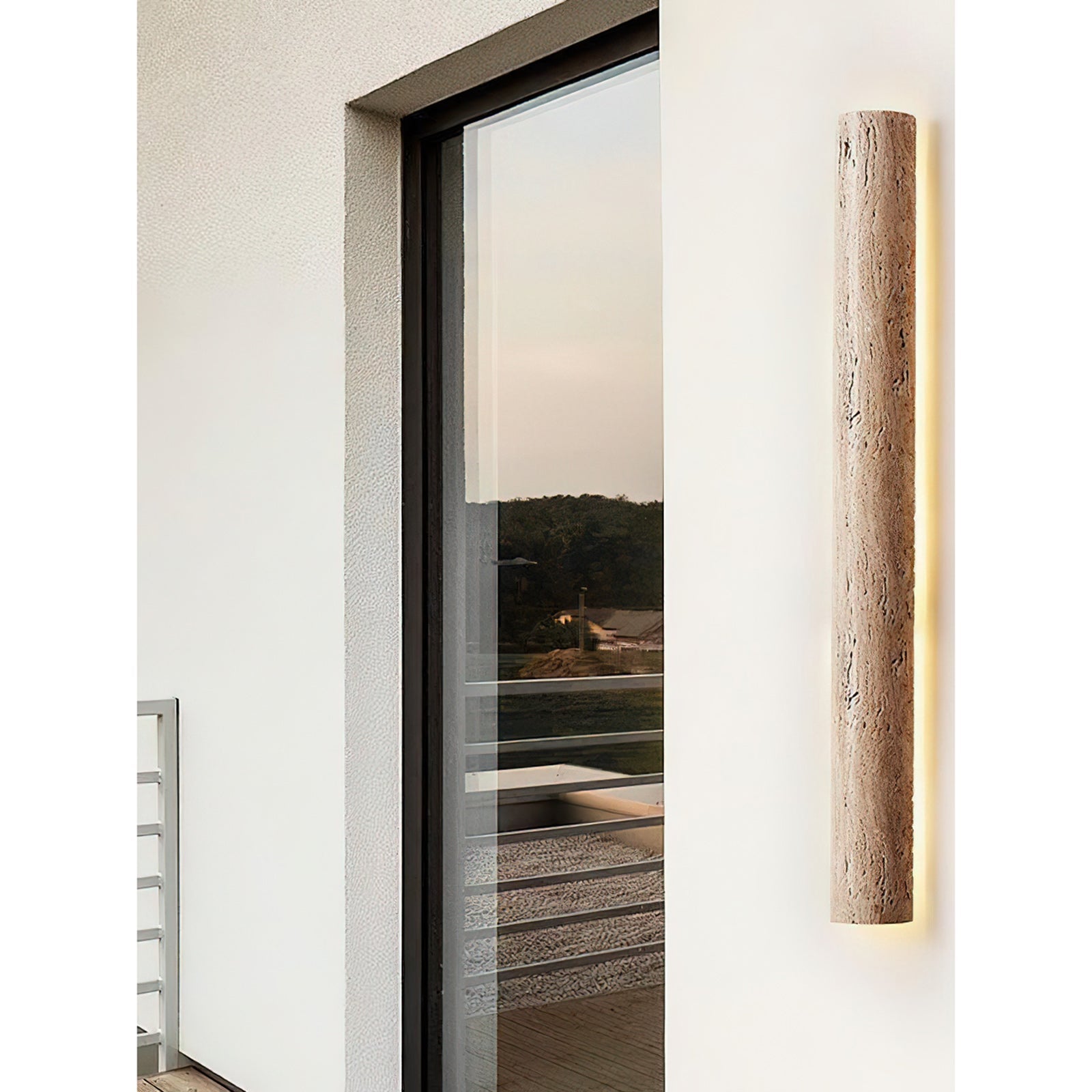 Zemara Modern Minimalist Lange Travertine Wall Sconce Wall Lamp - Letslighting