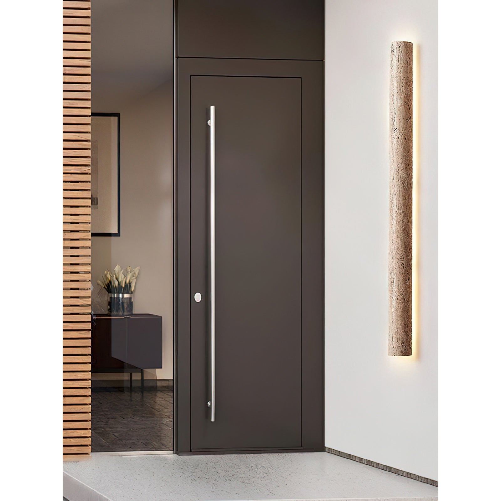 Zemara Modern Minimalist Lange Travertine Wall Sconce Wall Lamp - Letslighting