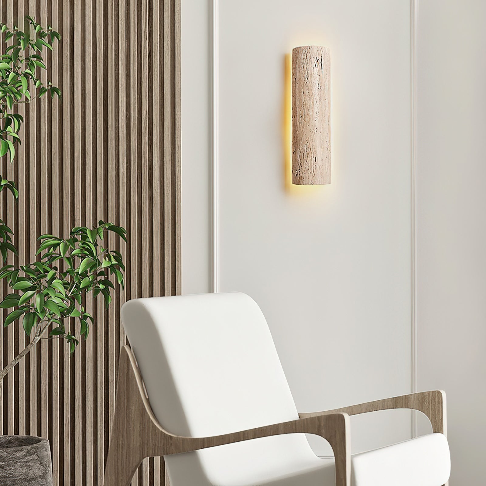 Zemara Modern Minimalist Lange Travertine Wall Sconce Wall Lamp - Letslighting