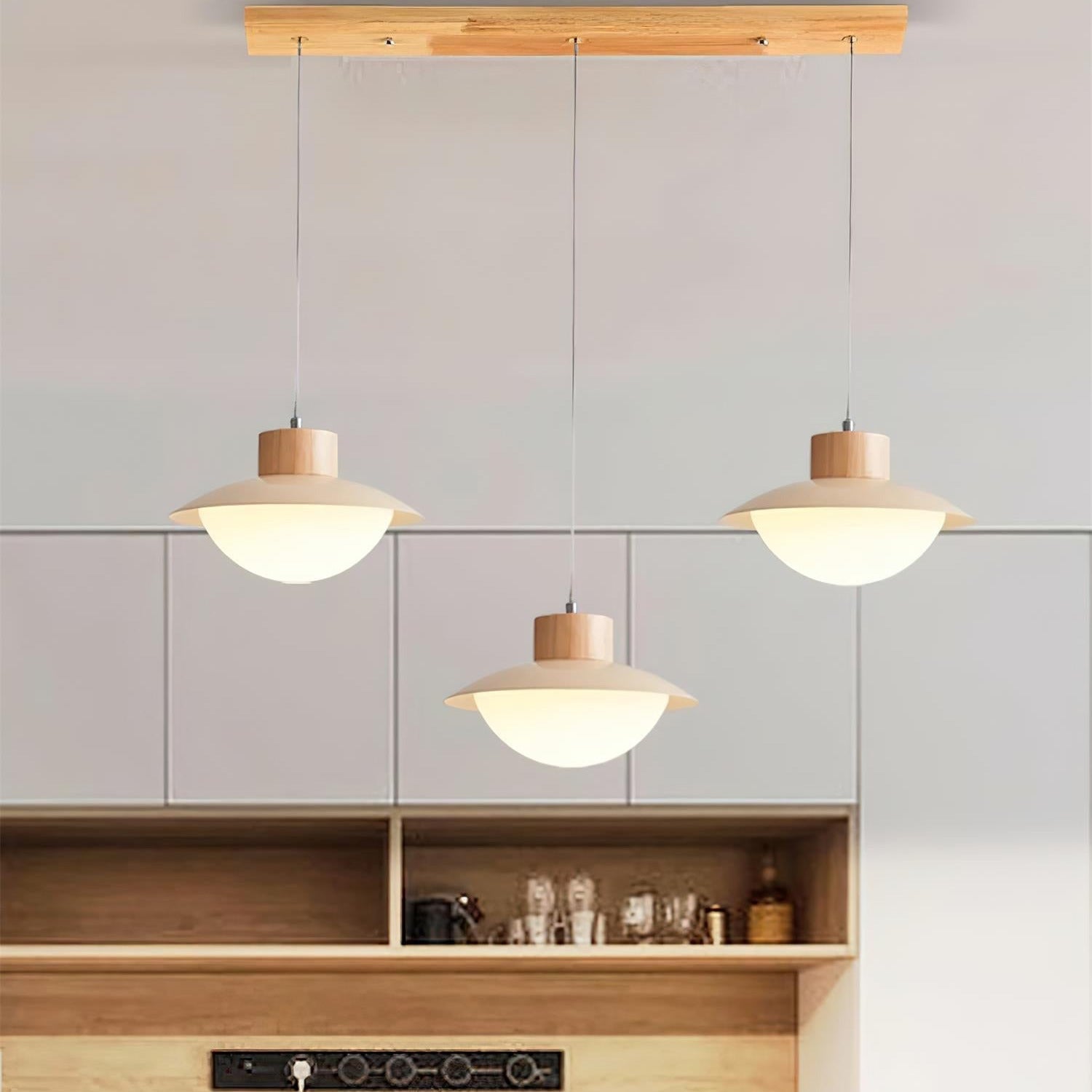 Milk Pendelleuchte Holz Esstisch