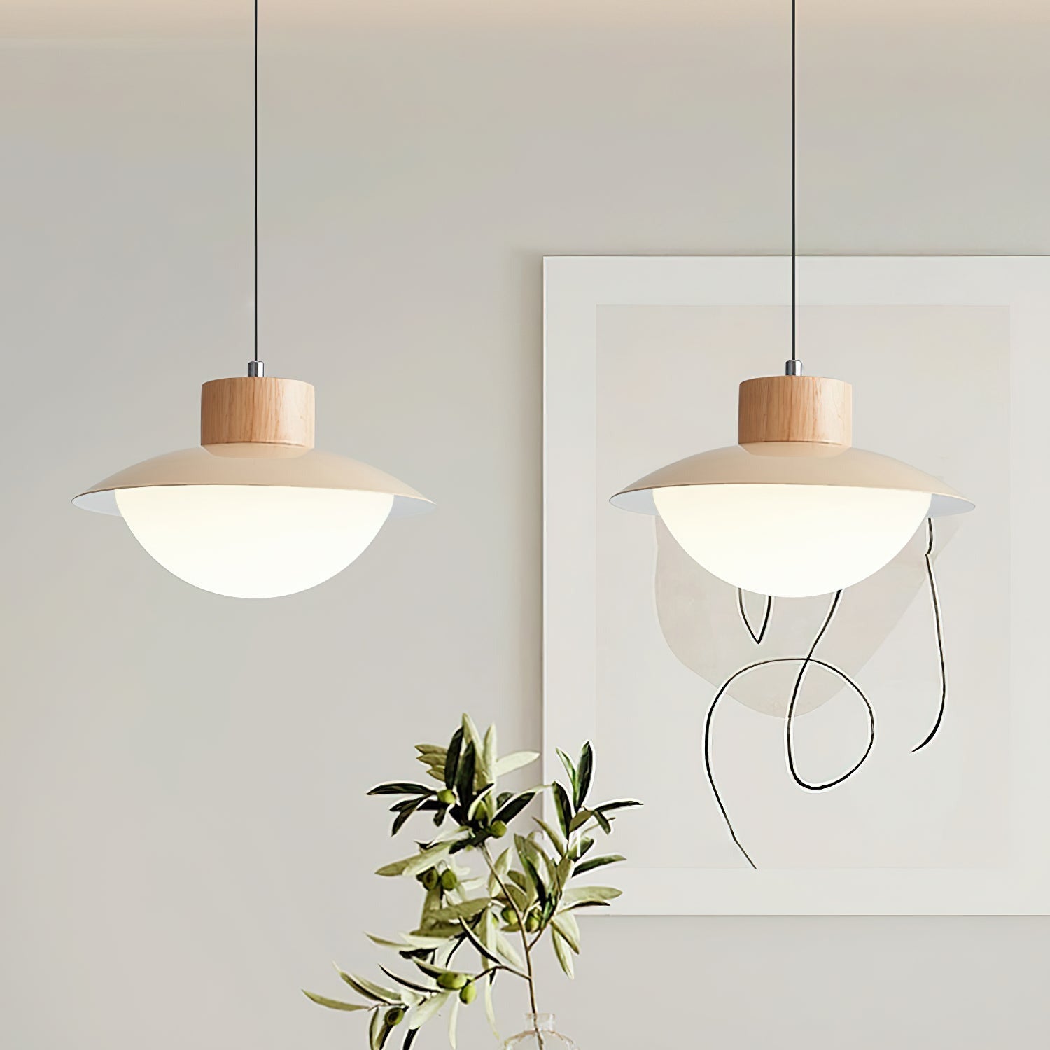 Milk Pendelleuchte Holz Esstisch