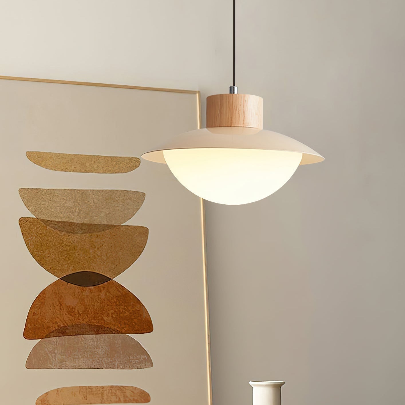 Milk Pendelleuchte Holz Esstisch