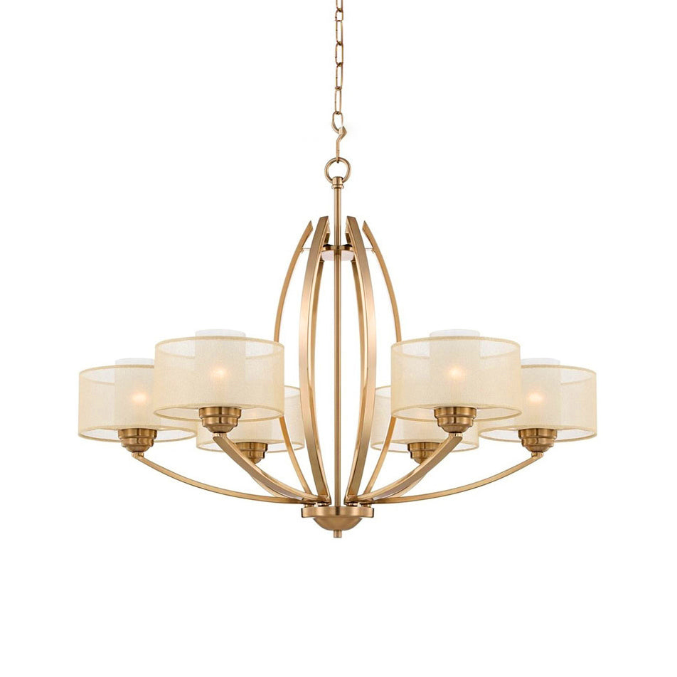 Lyvelus Postmoderner Luxus Messing Stoff Kronleuchter-Letslighting