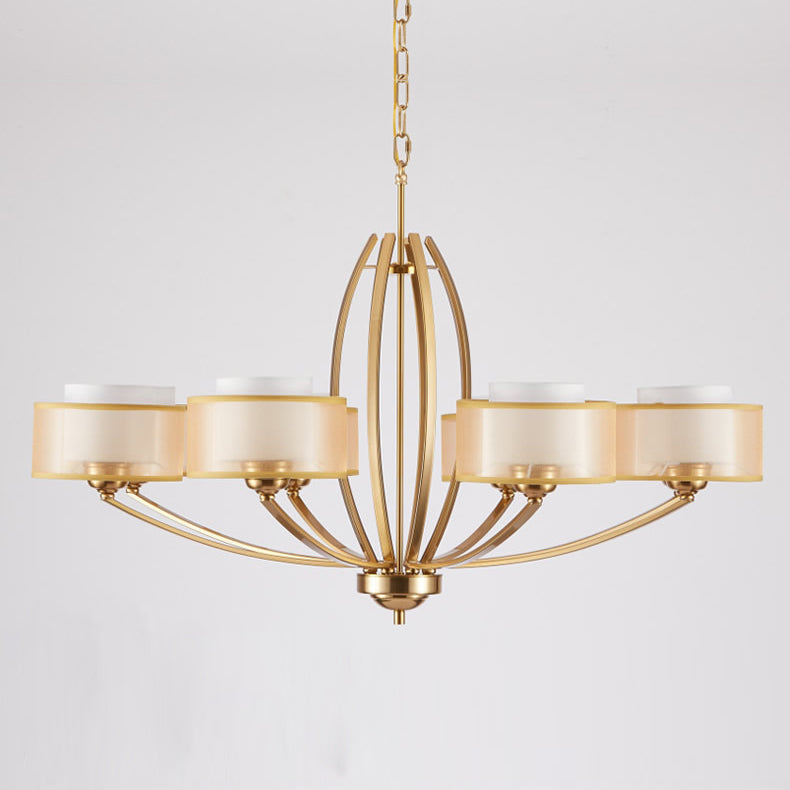 Lyvelus Postmoderner Luxus Messing Stoff Kronleuchter-Letslighting
